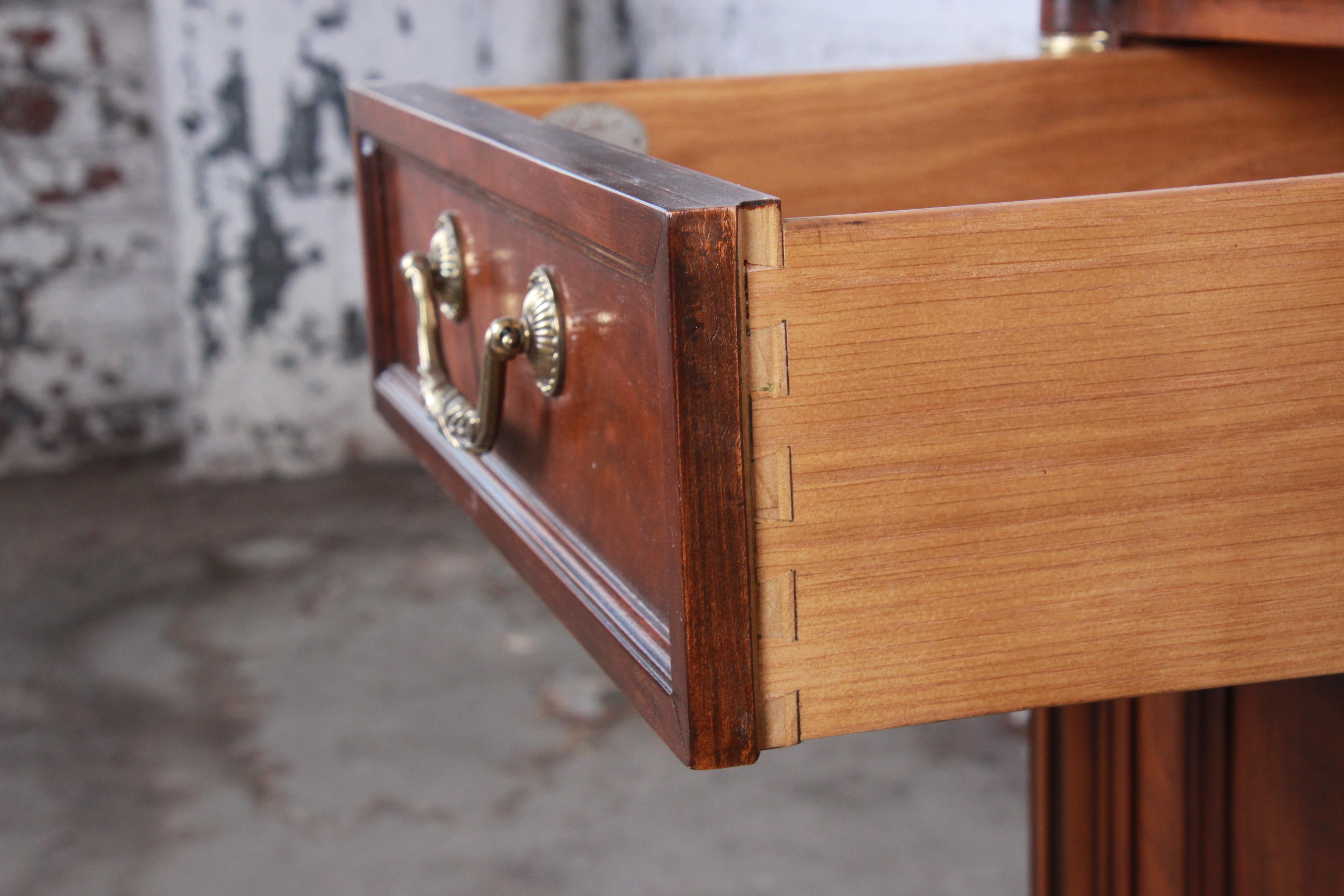 Baker Furniture French Louis XVI Directoire Style Walnut and Brass Sideboard 6