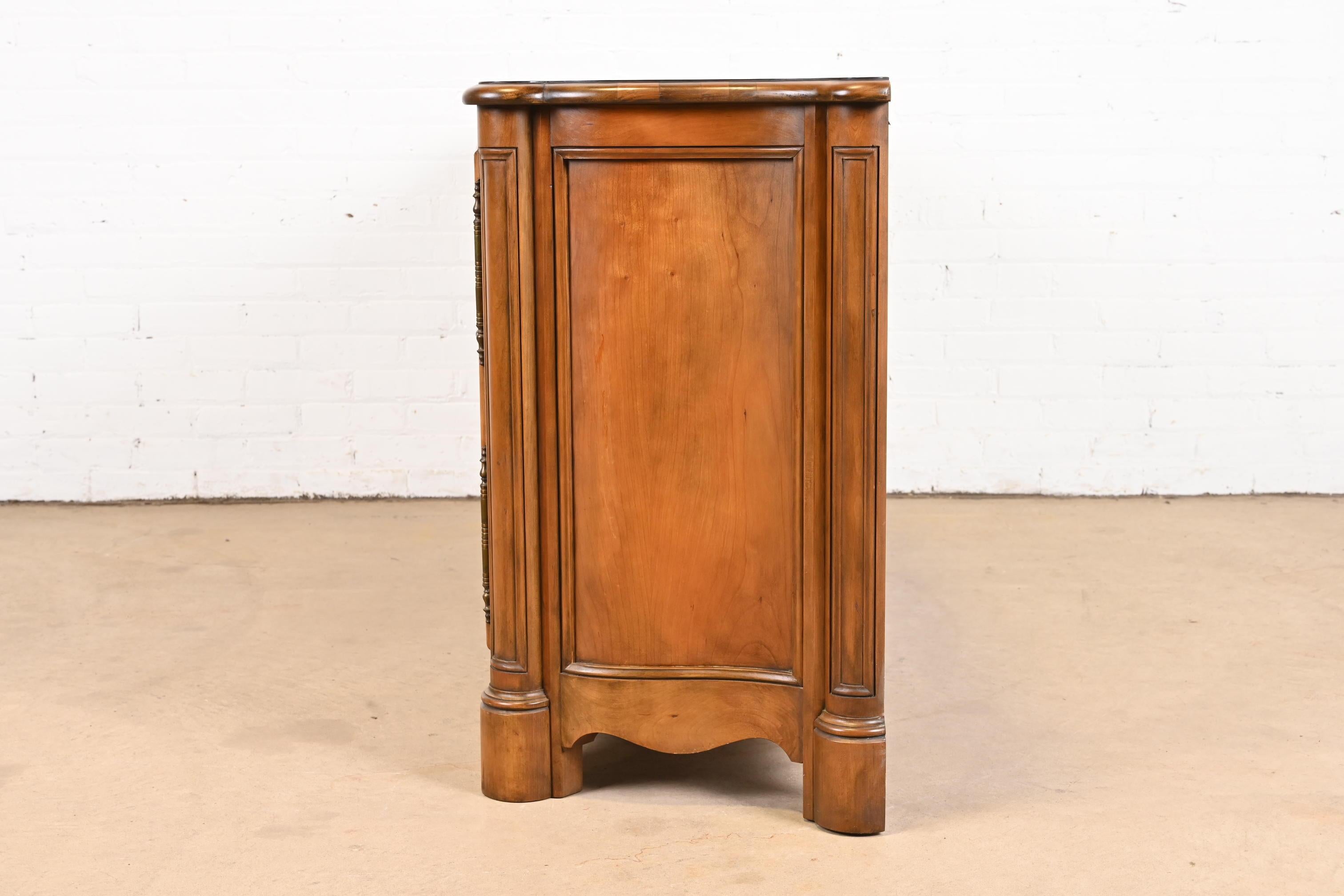 Baker Furniture French Provincial Burled Walnut Sideboard or Bar Cabinet For Sale 8