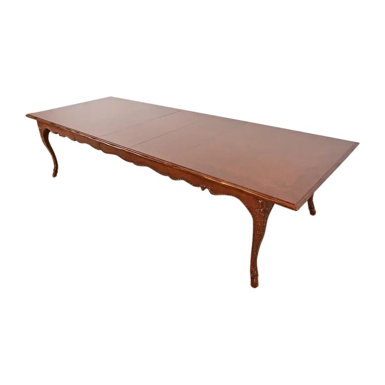 Baker Furniture French Provincial Cherry Dining Table, Newly Refinished For Sale