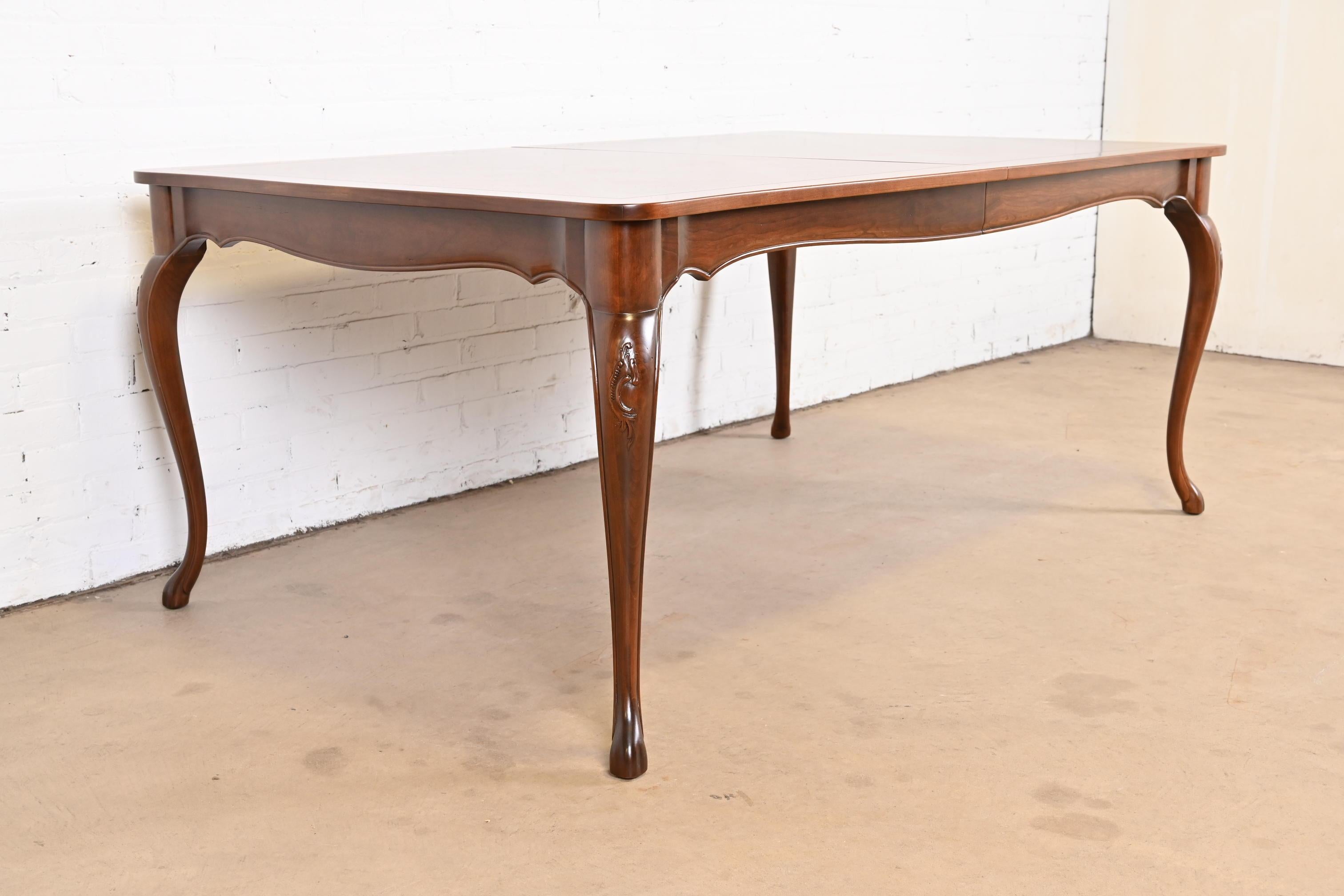 Baker Furniture French Provincial Cherry Wood Dining Table with Parquet Top 9