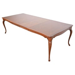 Baker Furniture French Provincial Cherry Wood Dining Table with Parquet Top