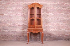 Baker Furniture French Provincial Cherrywood Secretary Desk with Bookcase Hutch