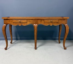Baker Furniture French Provincial Console Table with Parquetry Inlaid Top 1980s