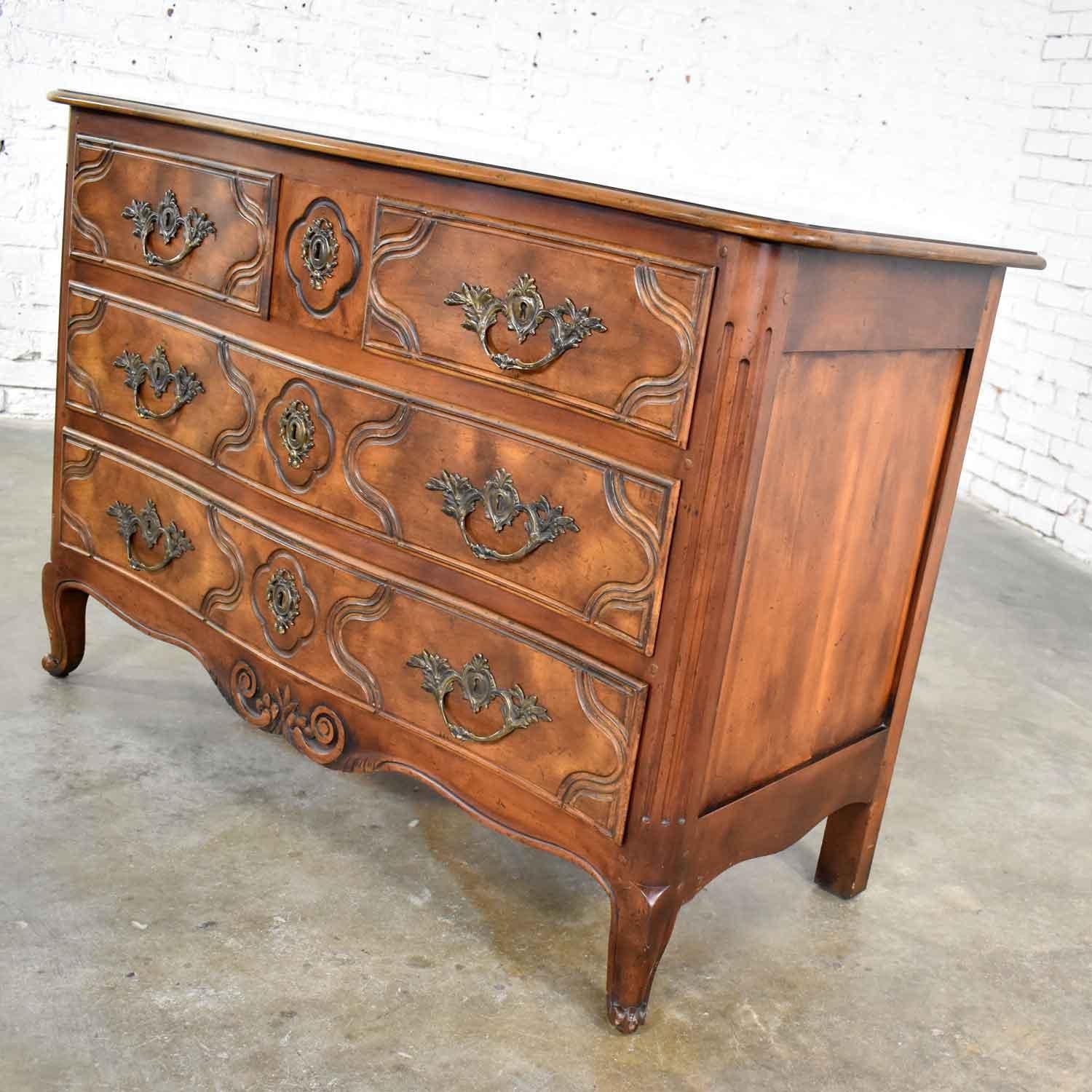 Patinated Baker Furniture French Provincial Country Style Bachelor’s Chest of Drawers