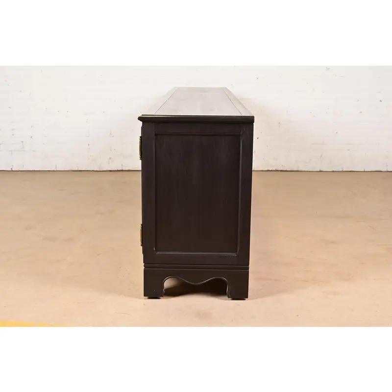 Baker Furniture French Provincial Ebonized Sideboard Credenza, Circa 1960s For Sale 3