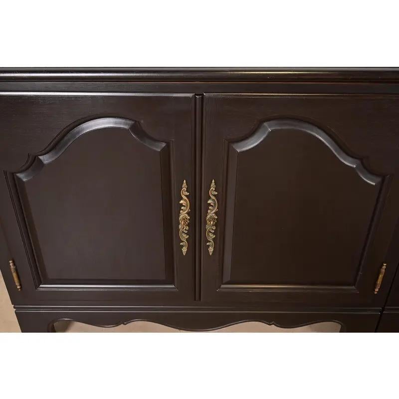 Baker Furniture French Provincial Ebonized Sideboard Credenza, Circa 1960s For Sale 1