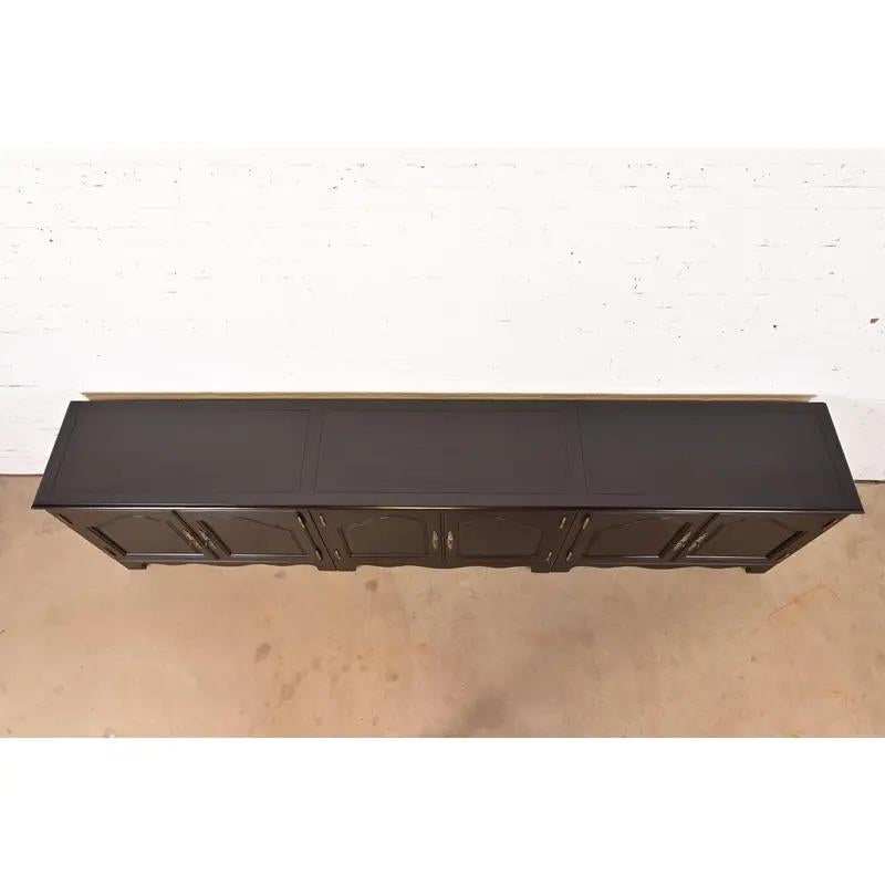 Baker Furniture French Provincial Ebonized Sideboard Credenza, Circa 1960s For Sale 2
