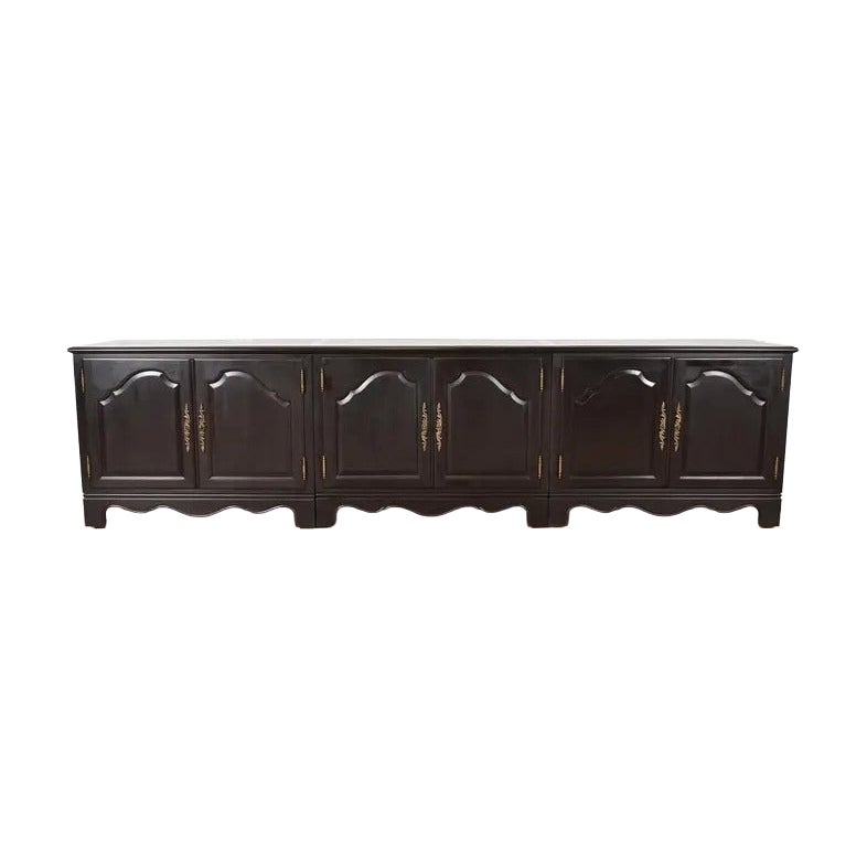 Baker Furniture French Provincial Ebonized Sideboard Credenza, Circa 1960s For Sale