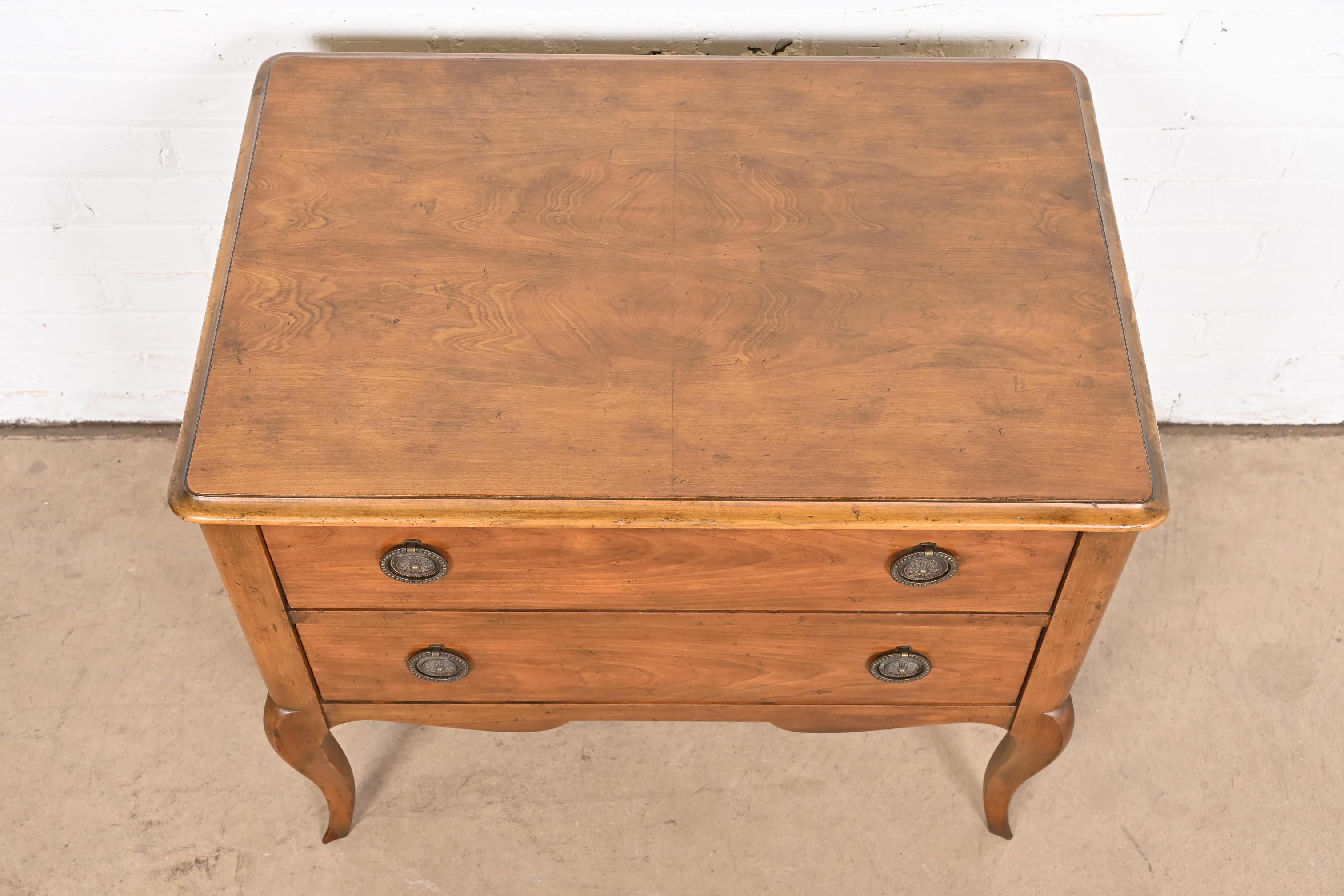 Baker Furniture French Provincial Fruitwood Commode or Chest of Drawers For Sale 7