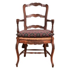 Baker Furniture French Provincial Louis XV Armchair or Dining Captain Chair