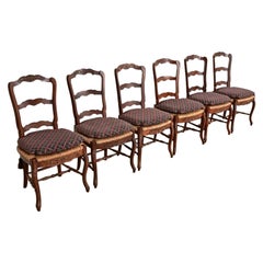 Baker Furniture French Provincial Louis XV Carved Dining Chairs, Set of Six