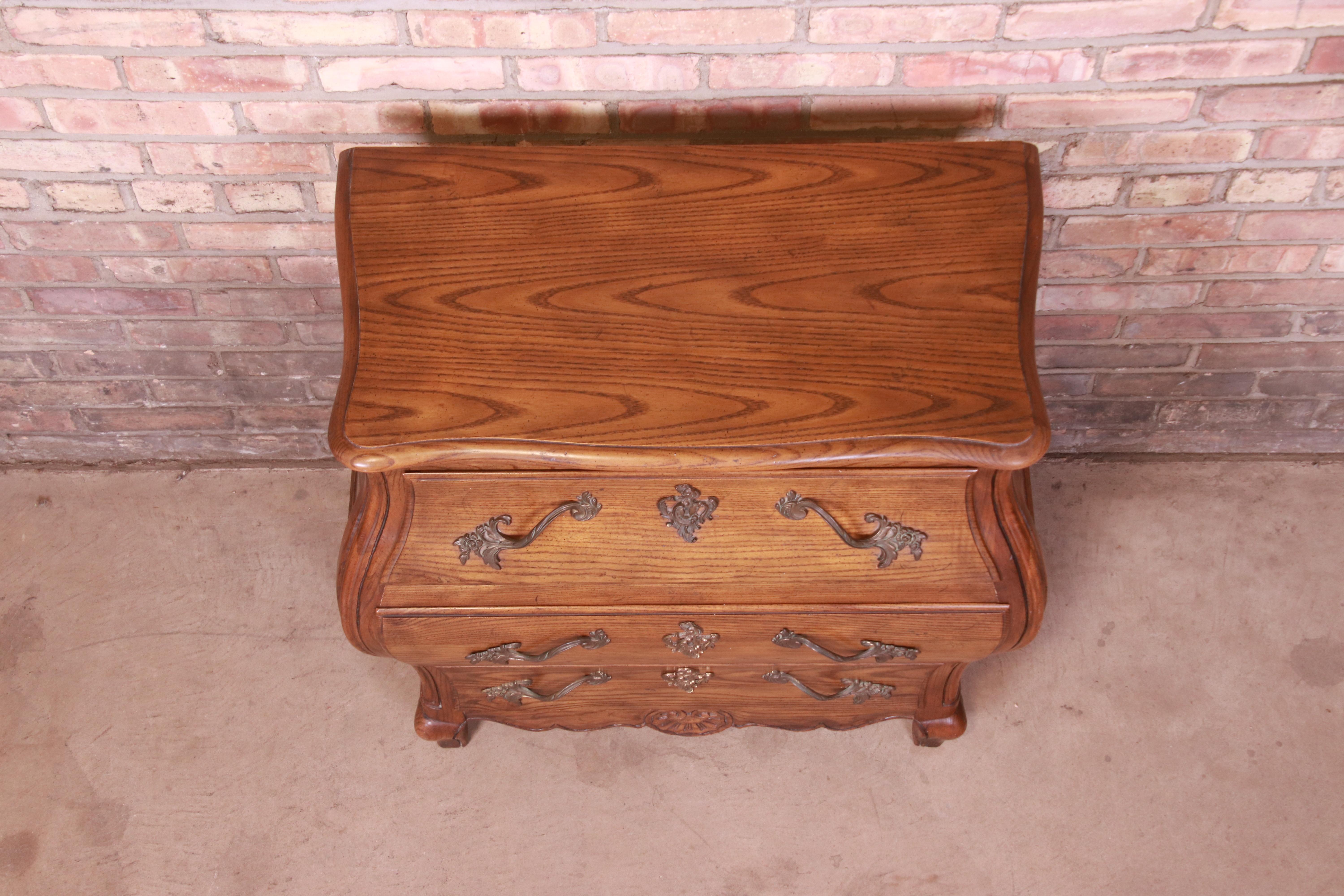 Baker Furniture French Provincial Louis XV Carved Oak Bombay Chest For Sale 5