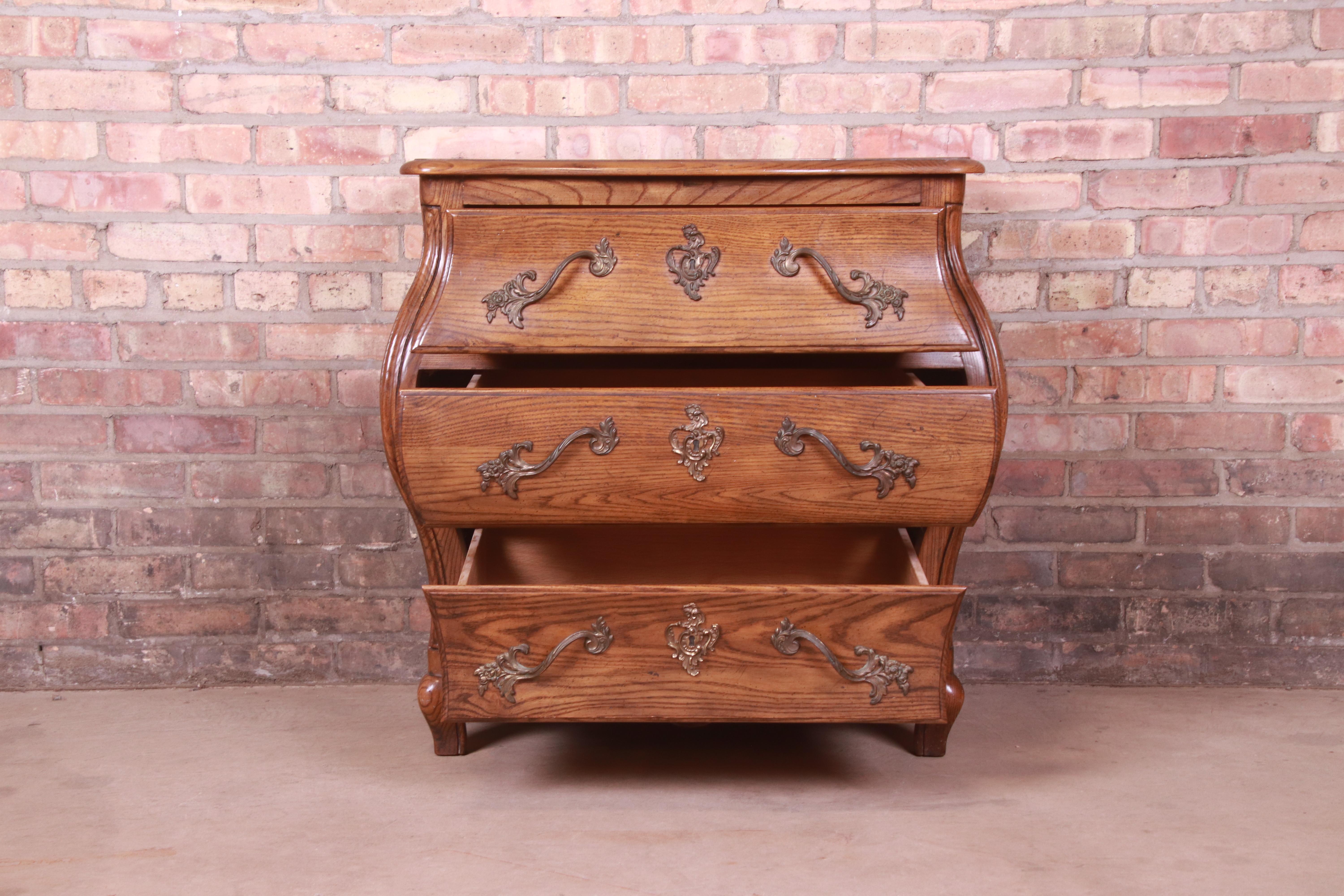 Baker Furniture French Provincial Louis XV Carved Oak Bombay Chest For Sale 1