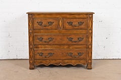 Baker Furniture French Provincial Louis XV Carved Oak Chest of Drawers