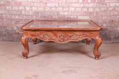 Baker Furniture French Provincial Louis XV Carved Oak Coffee Table