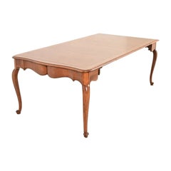 Baker Furniture French Provincial Louis XV Carved Oak Console Dining Table
