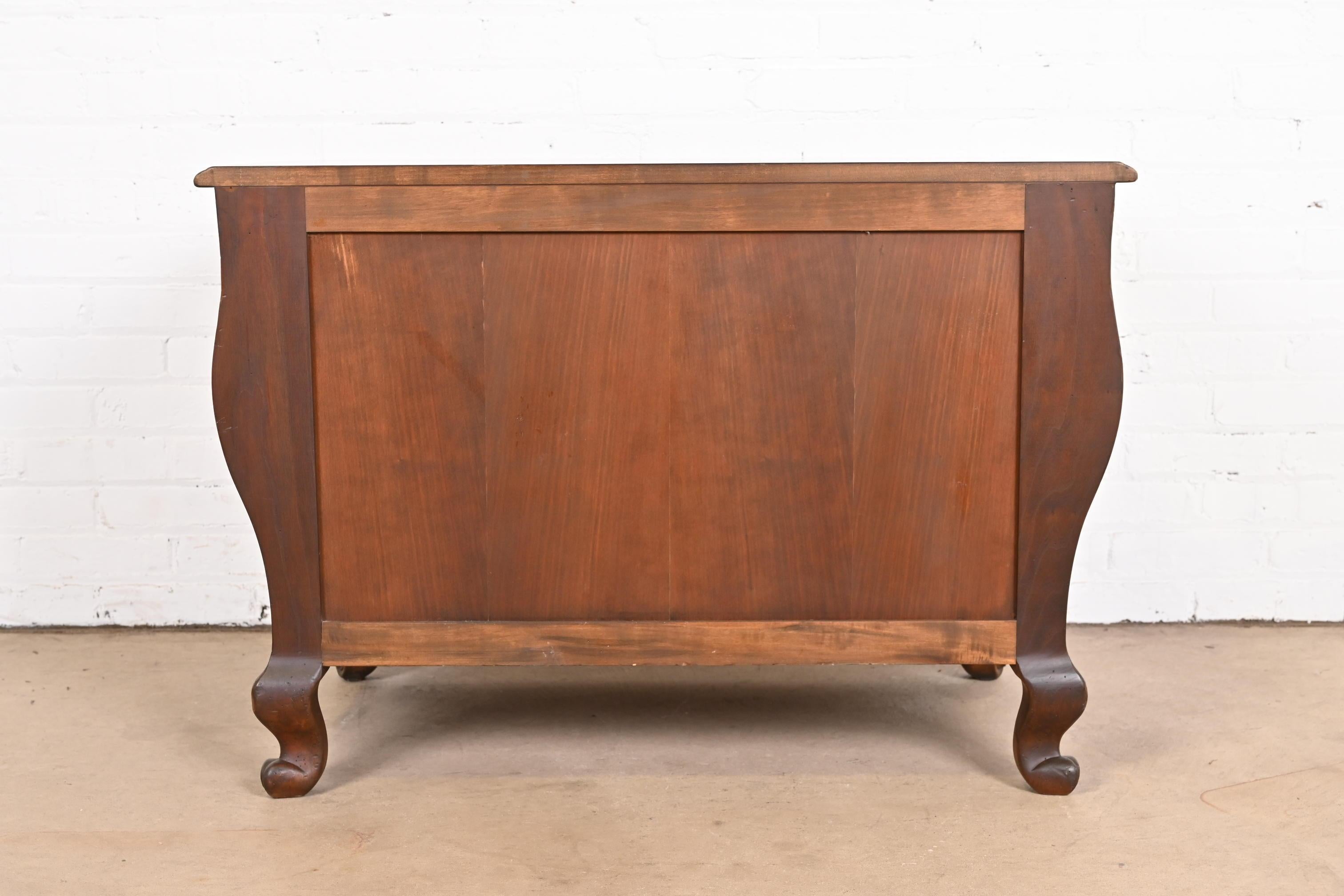 Baker Furniture French Provincial Louis XV Carved Walnut Chest of Drawers For Sale 12
