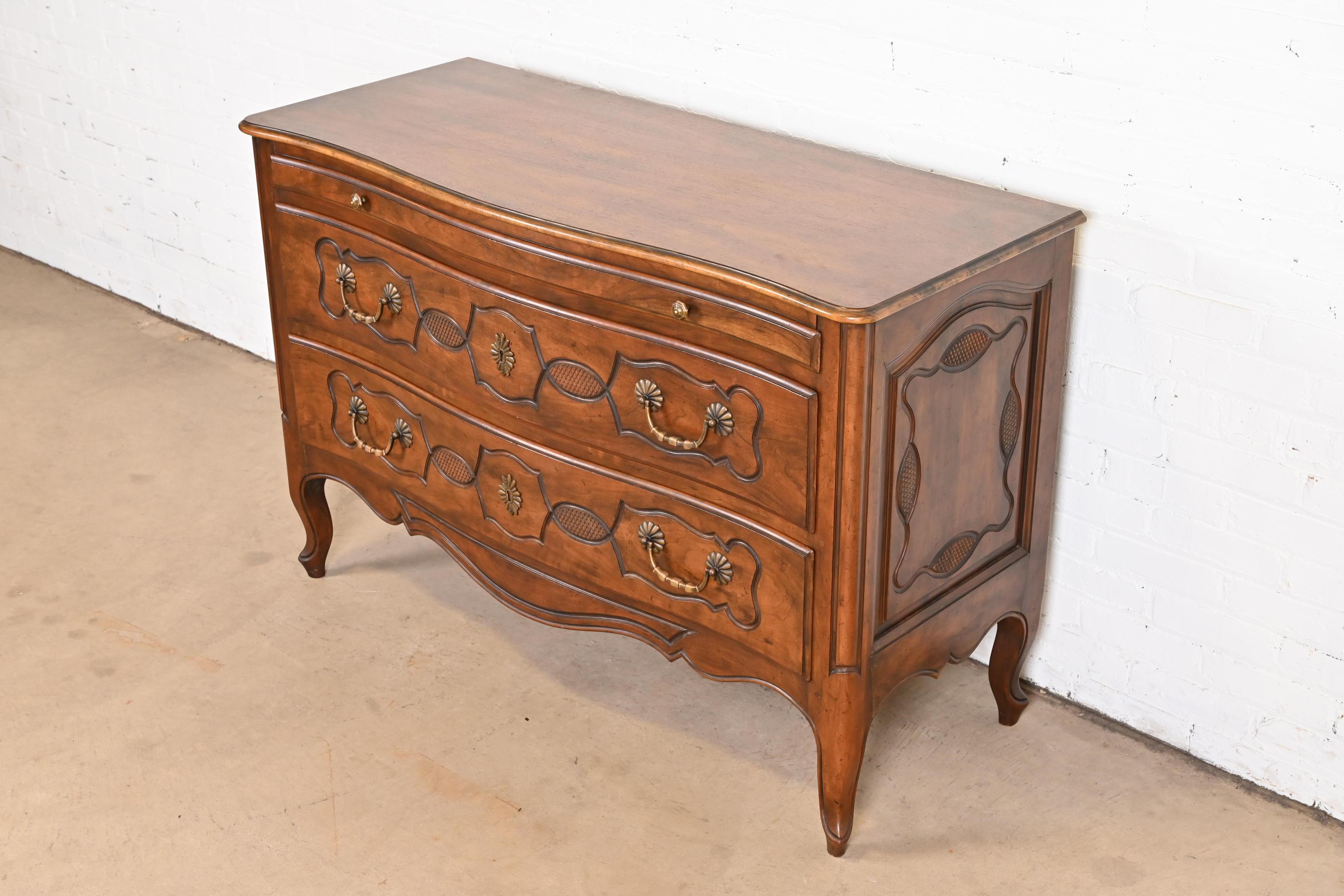 Mid-20th Century Baker Furniture French Provincial Louis XV Carved Walnut Chest of Drawers