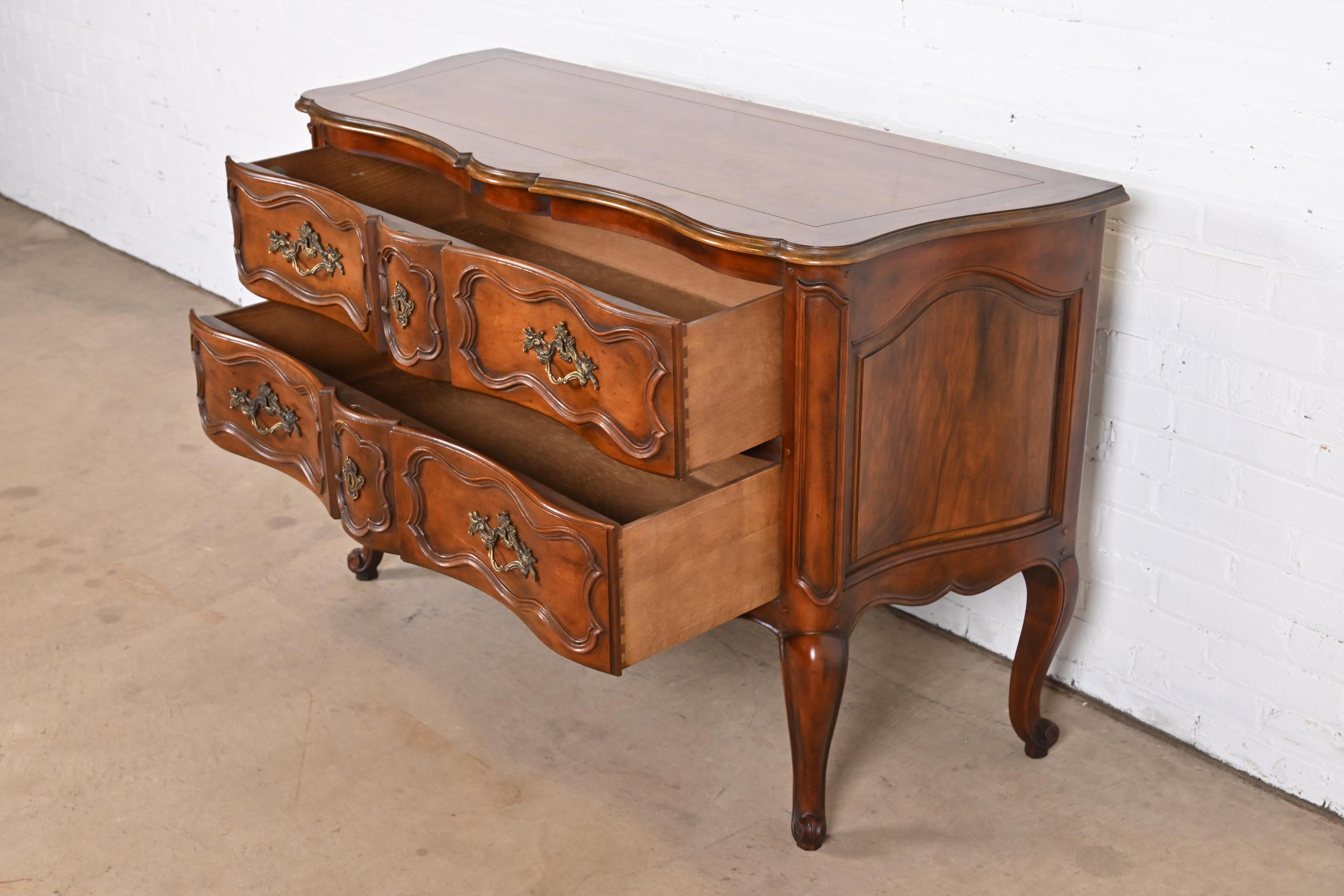Baker Furniture French Provincial Louis XV Carved Walnut Commode or Sideboard 3