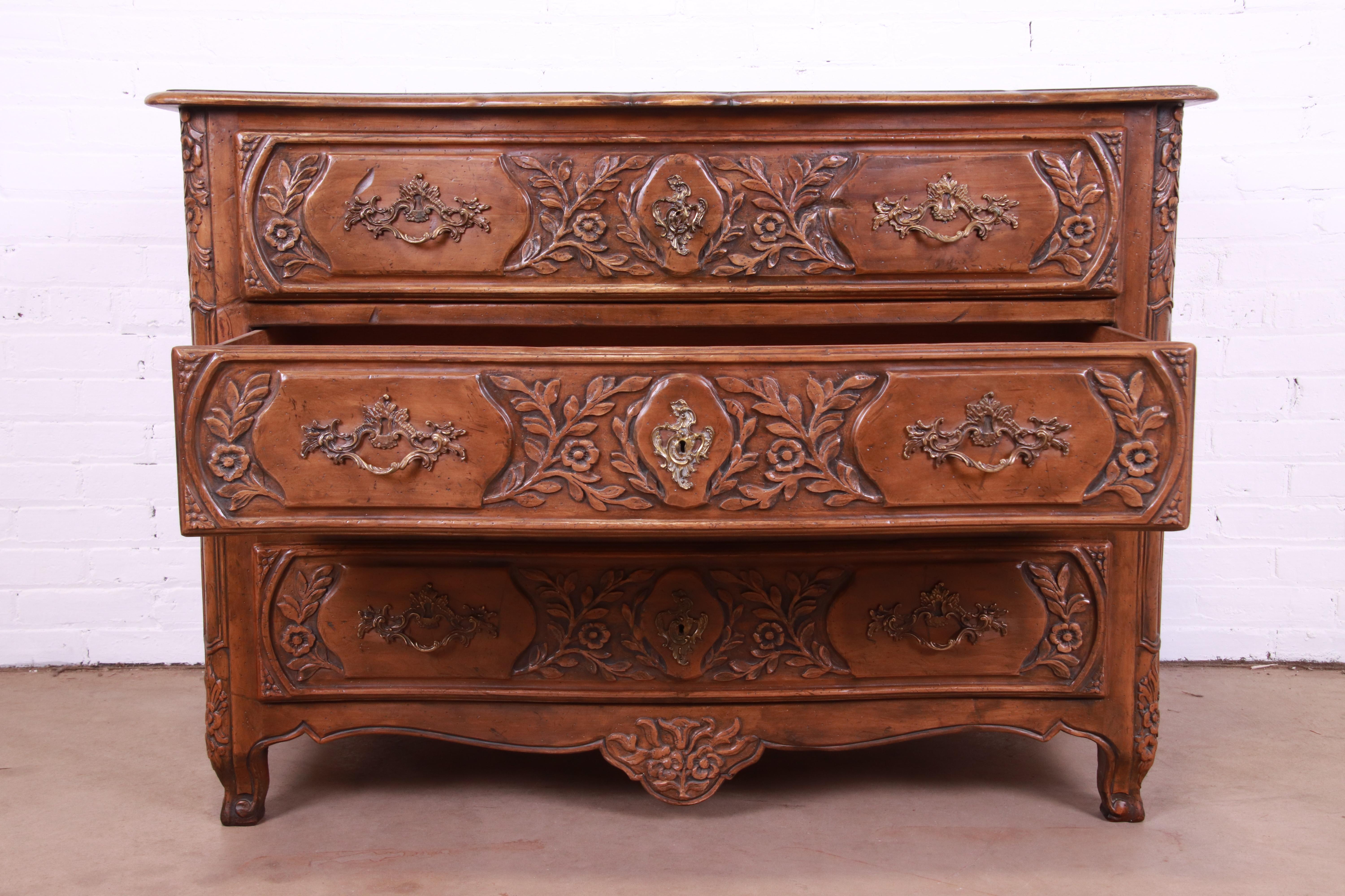 Baker Furniture French Provincial Louis XV Carved Walnut Dresser Chest 4