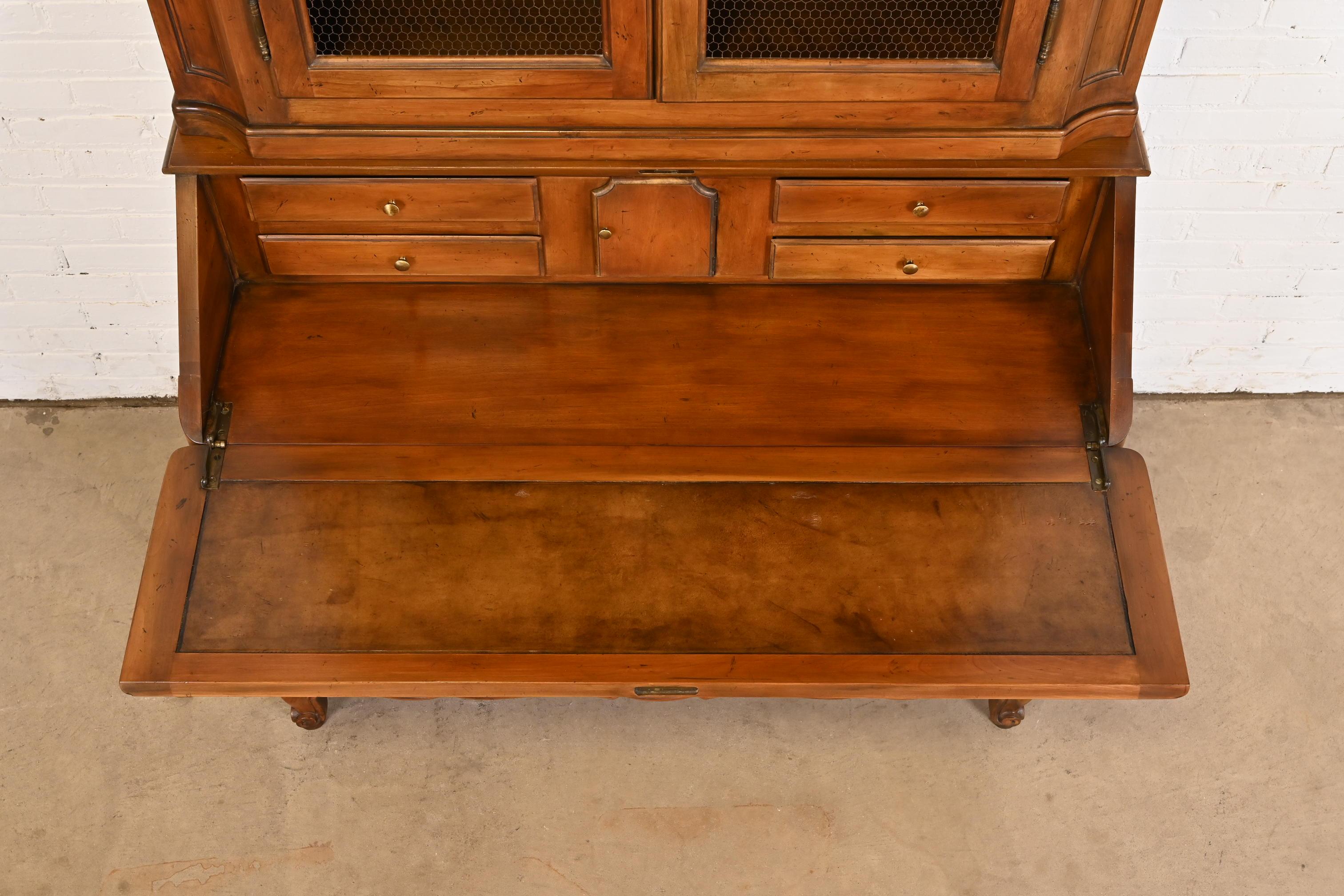 Baker Furniture French Provincial Louis XV Carved Walnut Secretary Desk, 1960s 3