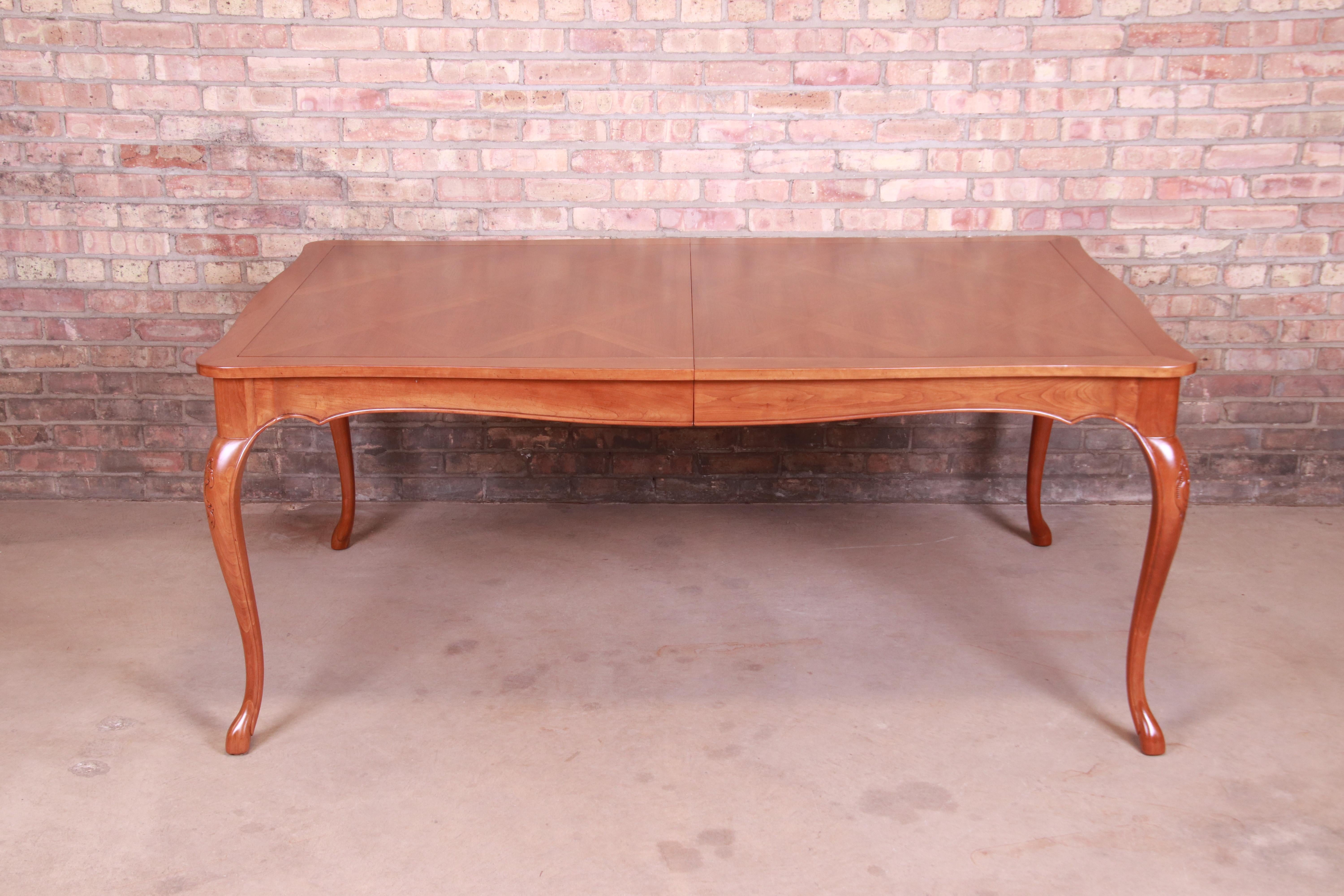 Baker Furniture French Provincial Louis XV Cherrywood Dining Table, Refinished 5
