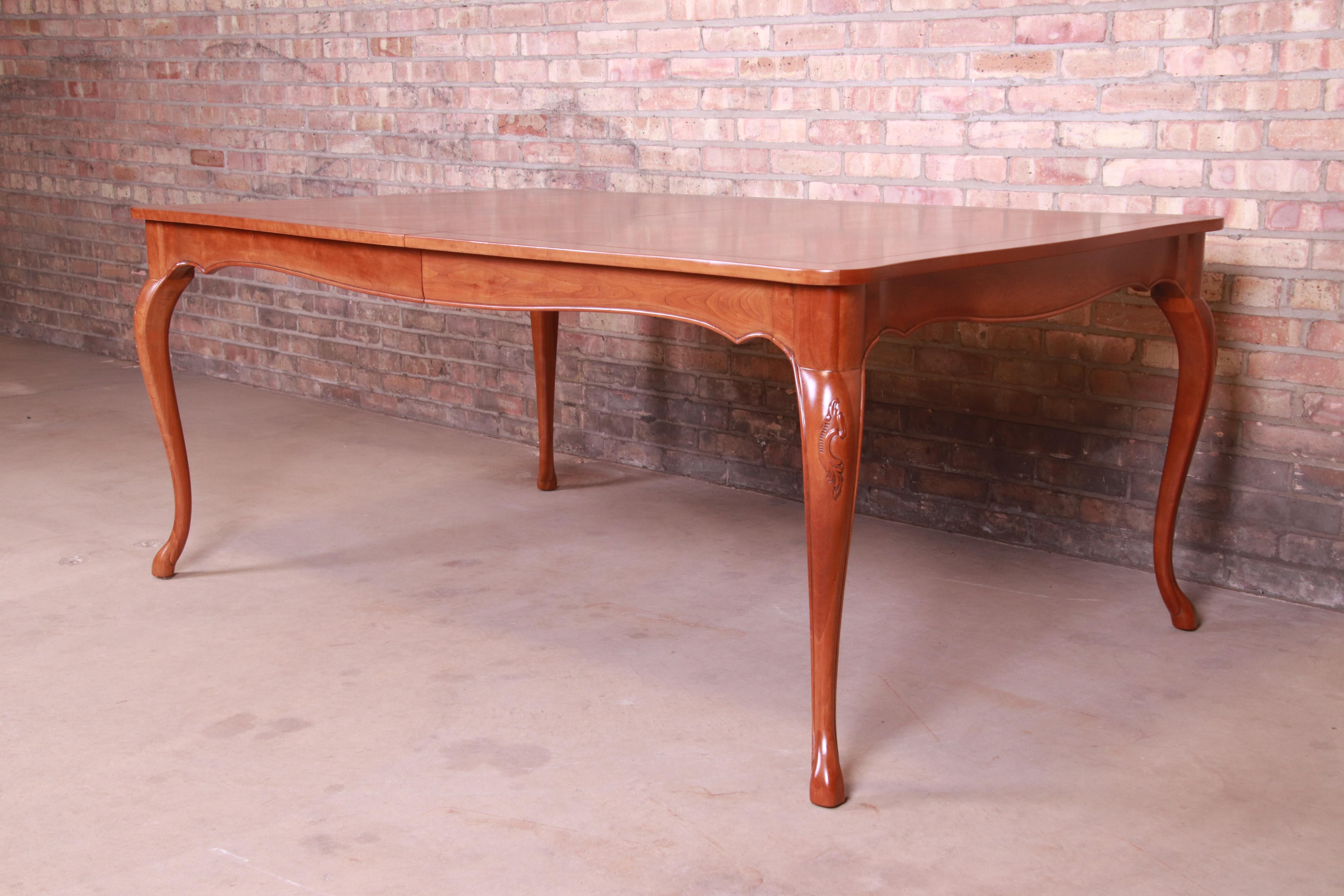 Baker Furniture French Provincial Louis XV Cherrywood Dining Table, Refinished 8