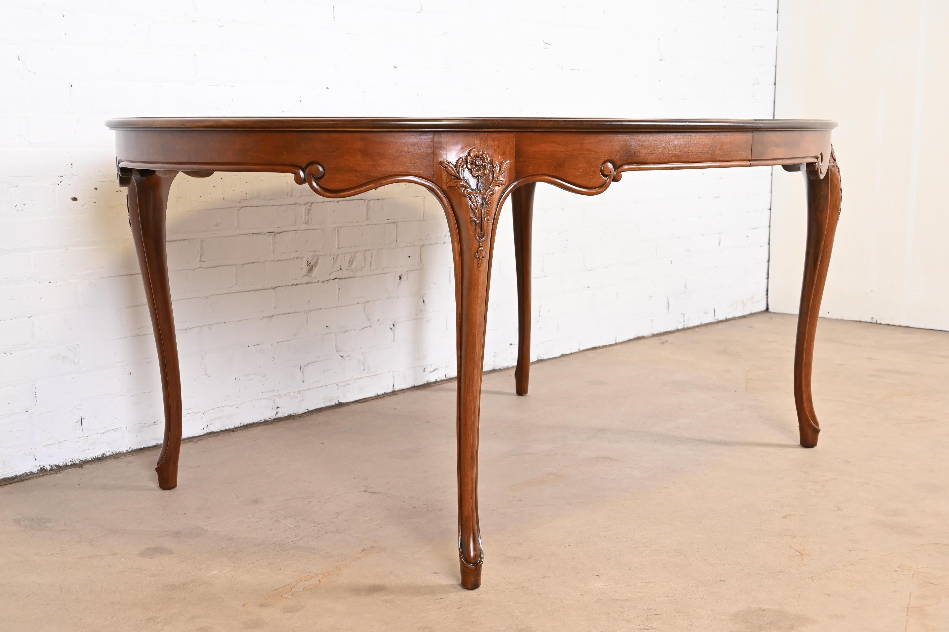 Baker Furniture French Provincial Louis XV Cherry Wood Dining Table, Refinished 9