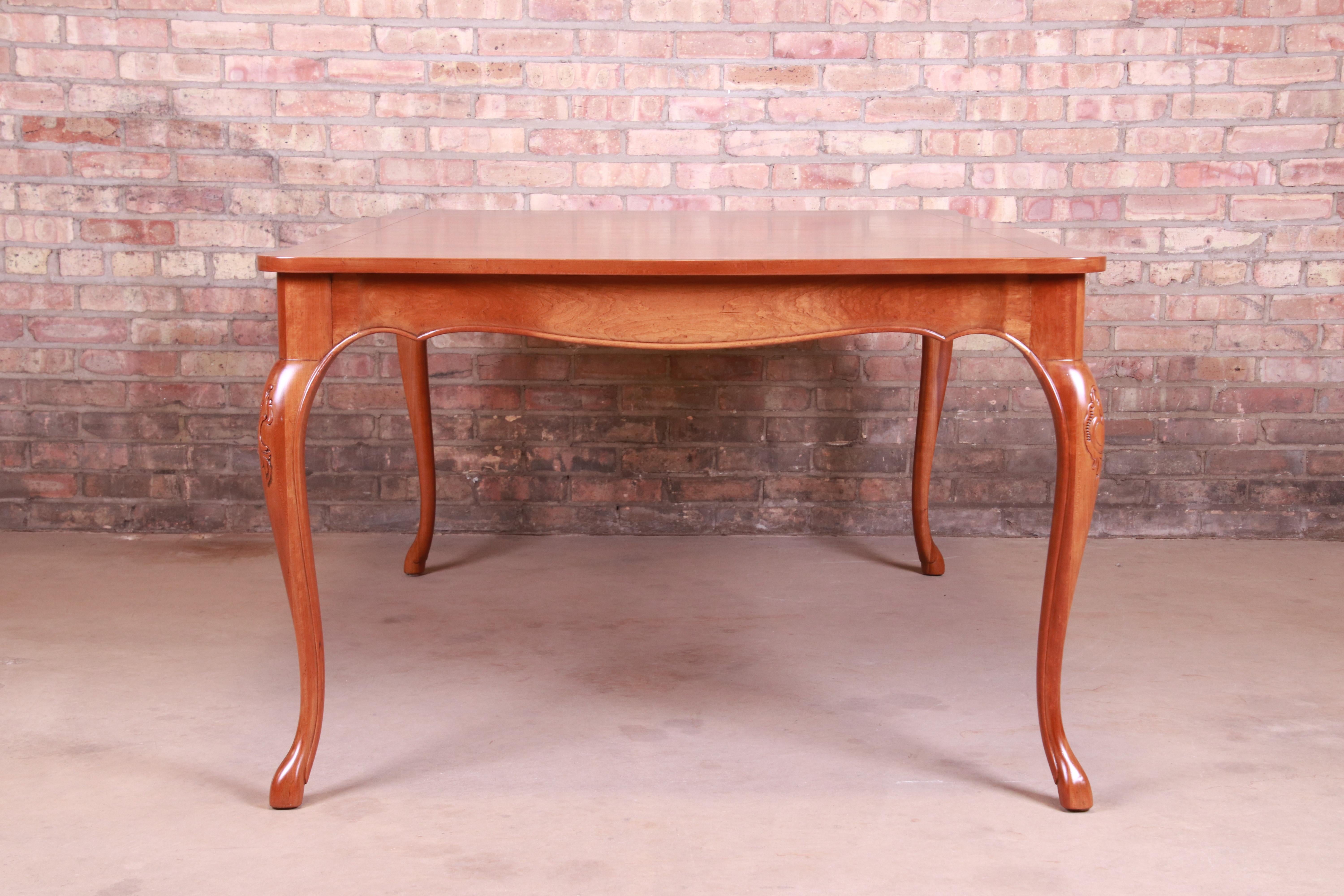 Baker Furniture French Provincial Louis XV Cherrywood Dining Table, Refinished 14