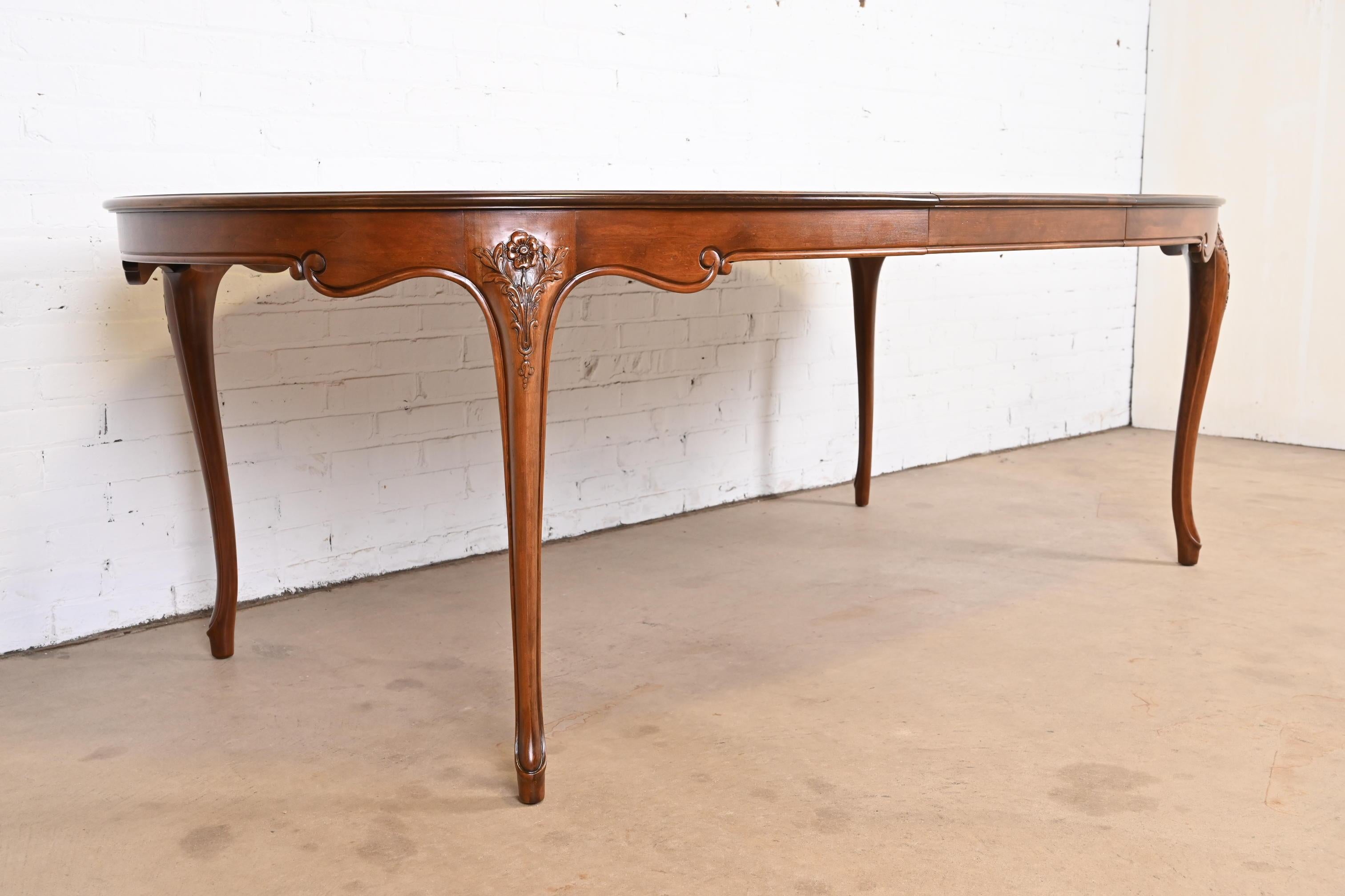 Baker Furniture French Provincial Louis XV Cherry Wood Dining Table, Refinished 2