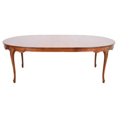 Baker Furniture French Provincial Louis XV Cherry Wood Dining Table, Refinished