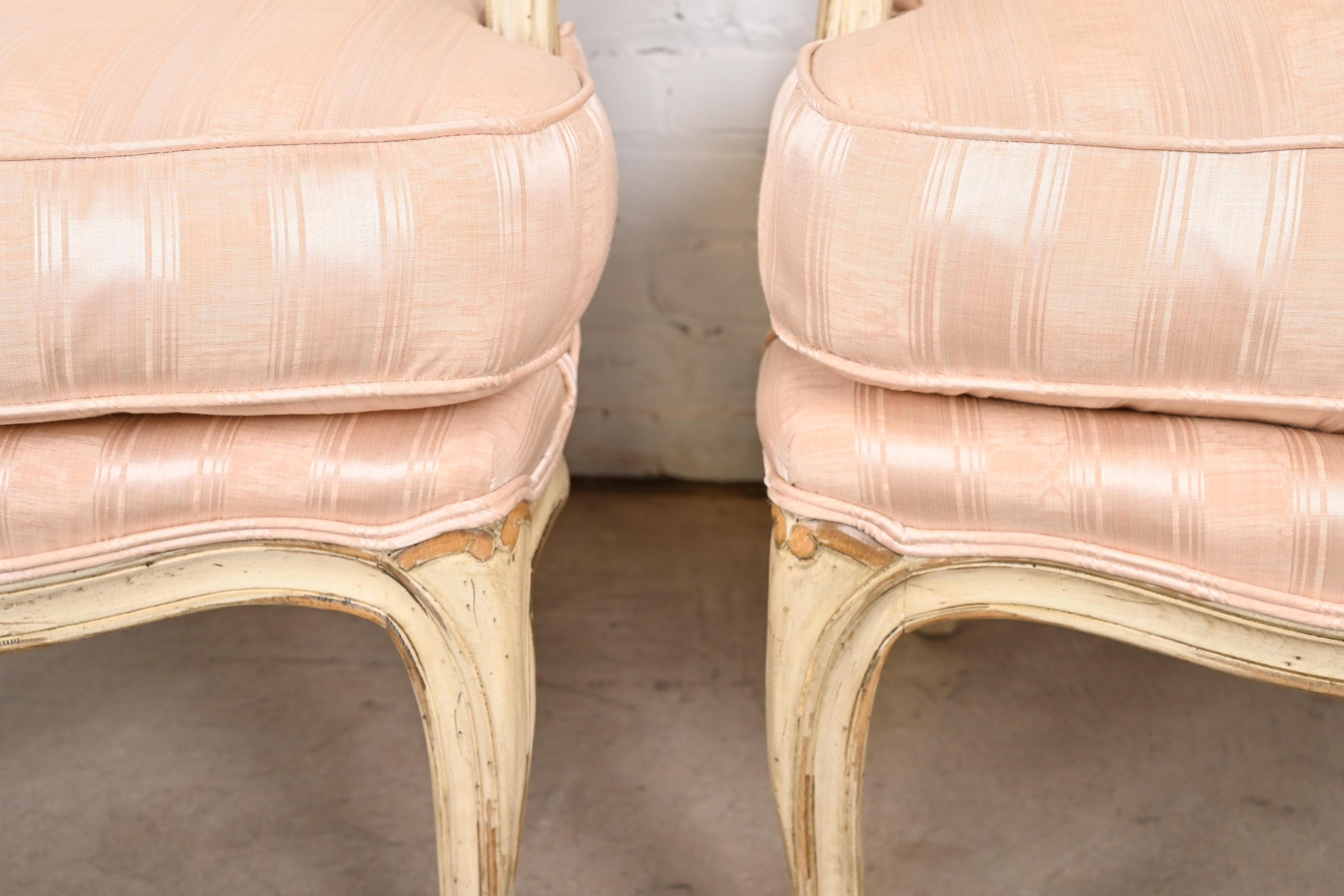 Baker Furniture French Provincial Louis XV Fauteuils, Pair For Sale 4