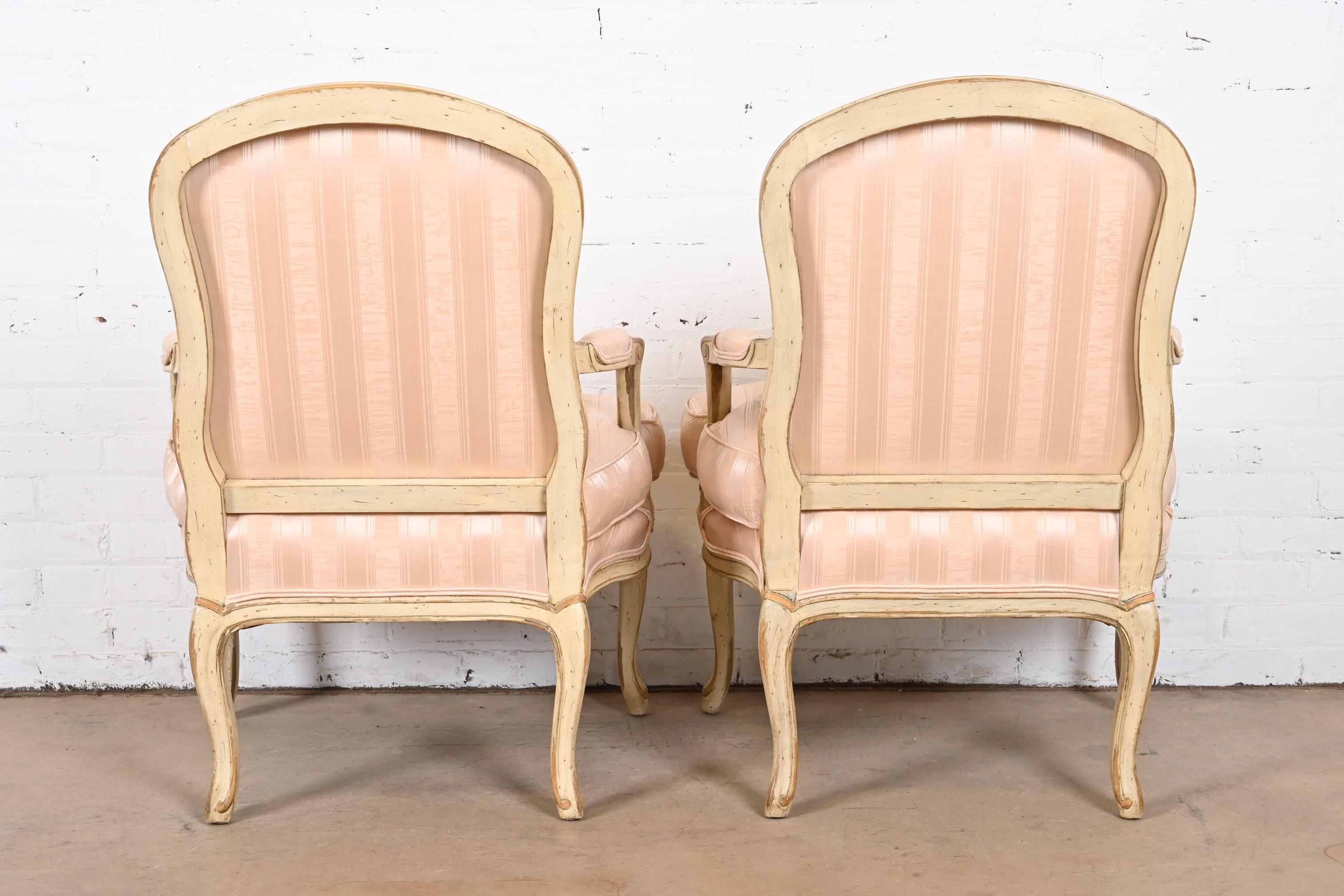 Baker Furniture French Provincial Louis XV Fauteuils, Pair For Sale 10