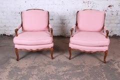 Baker Furniture French Provincial Louis XV Fauteuils, Pair