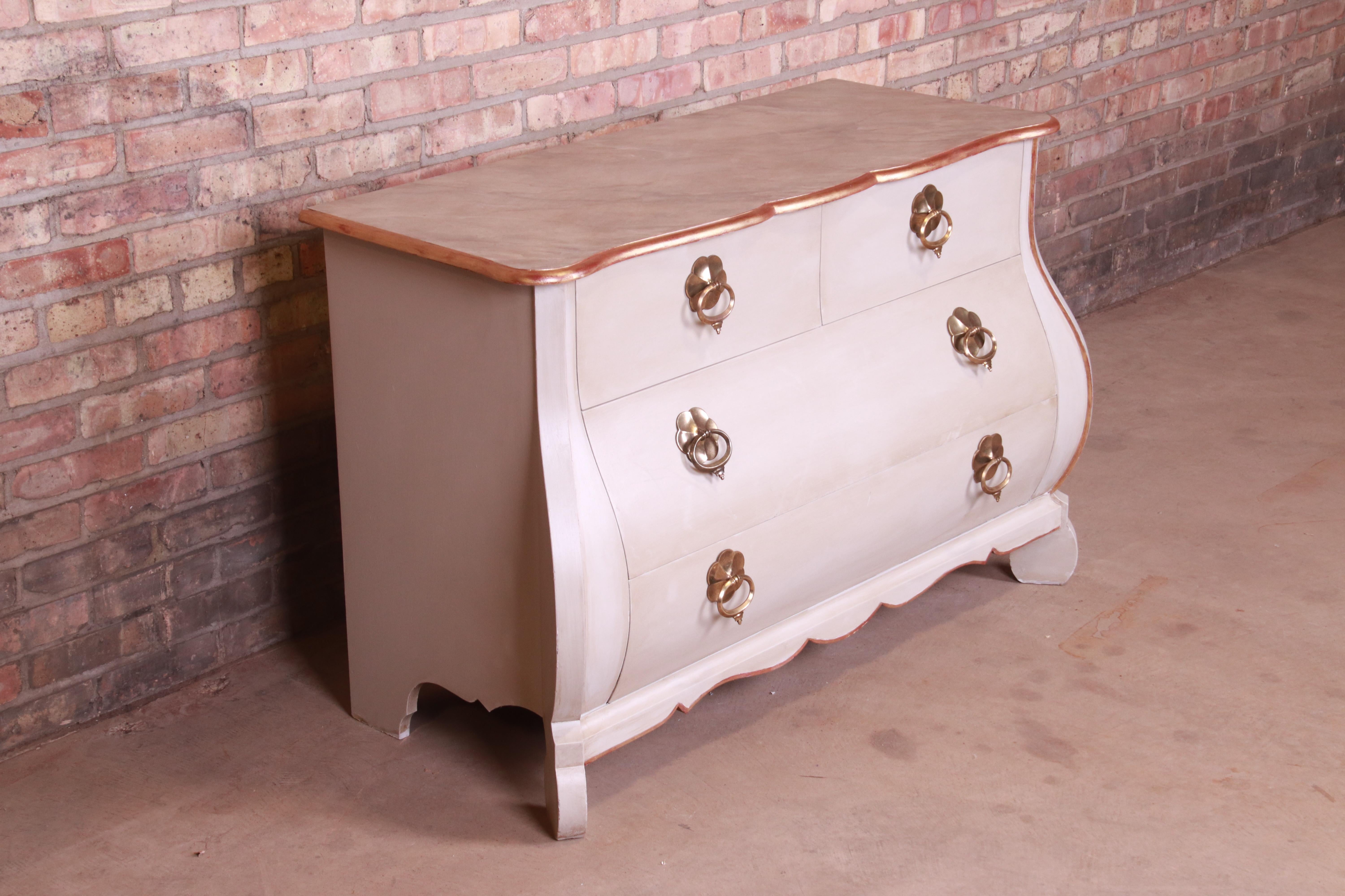 American Baker Furniture French Provincial Louis XV Faux Marble-Top Bombay Chest