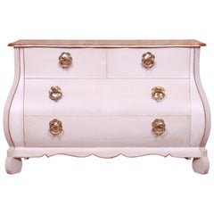Vintage Baker Furniture French Provincial Louis XV Faux Marble-Top Bombay Chest