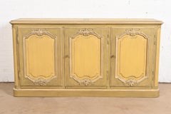 Baker Furniture French Provincial Louis XV Green Lacquered Sideboard Credenza