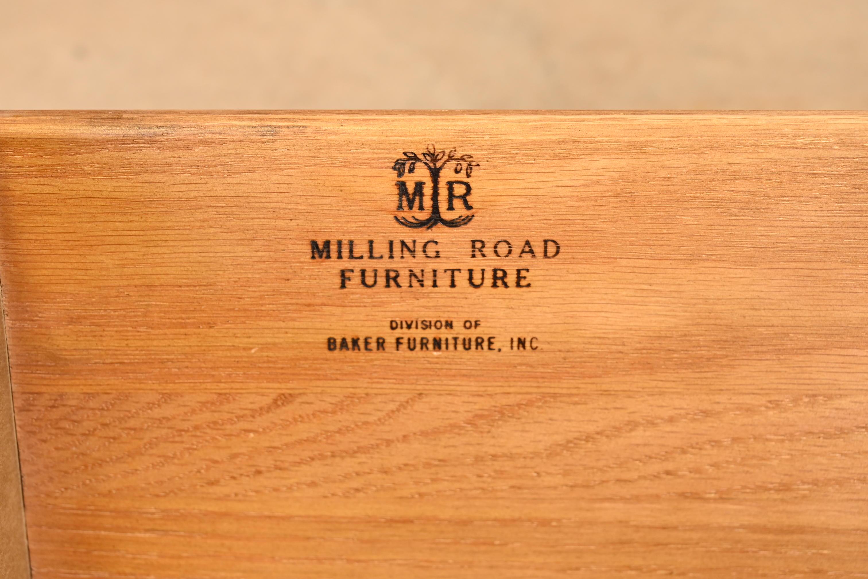 Baker Furniture French Provincial Louis XV Oak and Burl Wood Bombay Form Dresser For Sale 3