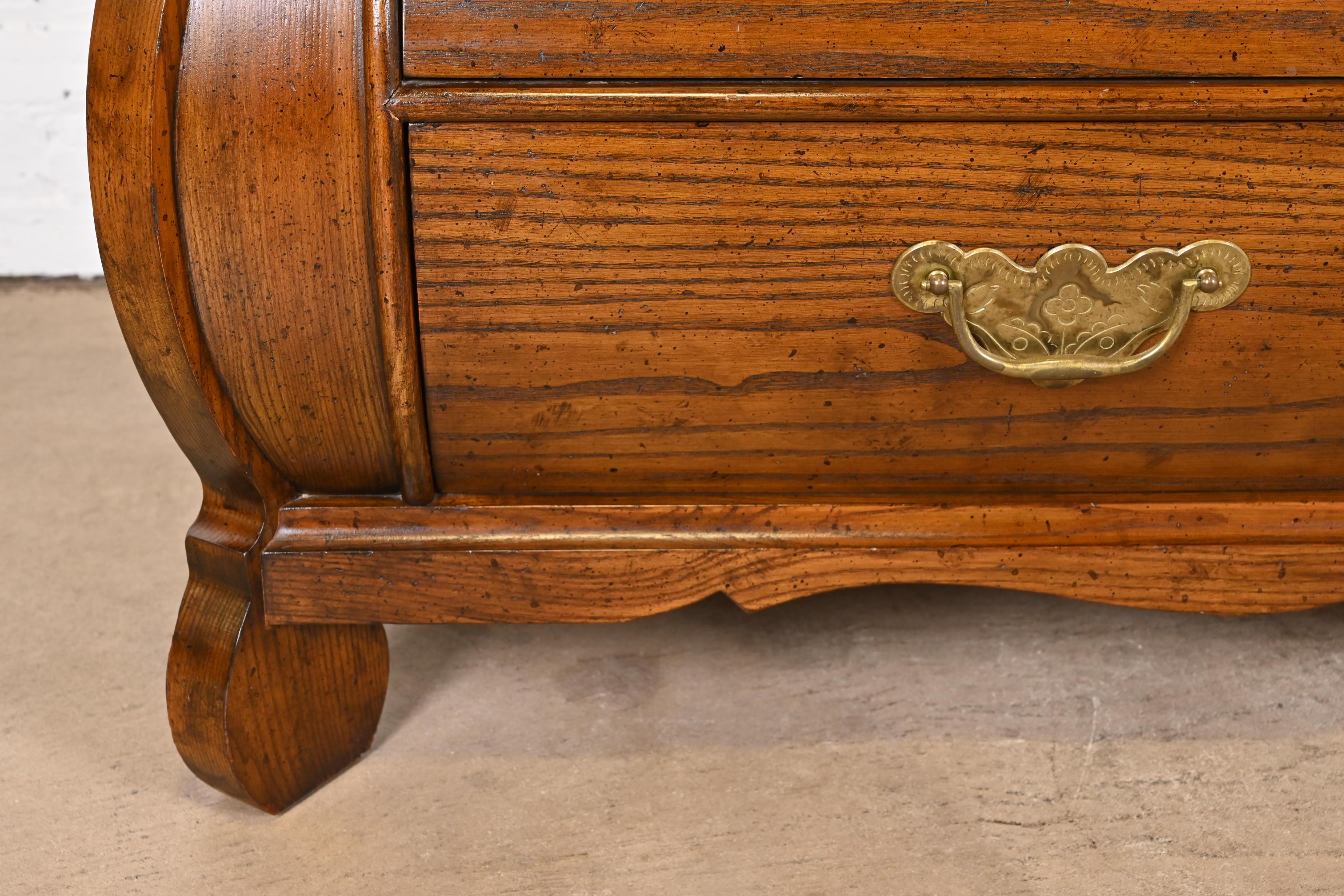 Baker Furniture French Provincial Louis XV Oak and Burl Wood Bombay Form Dresser For Sale 5