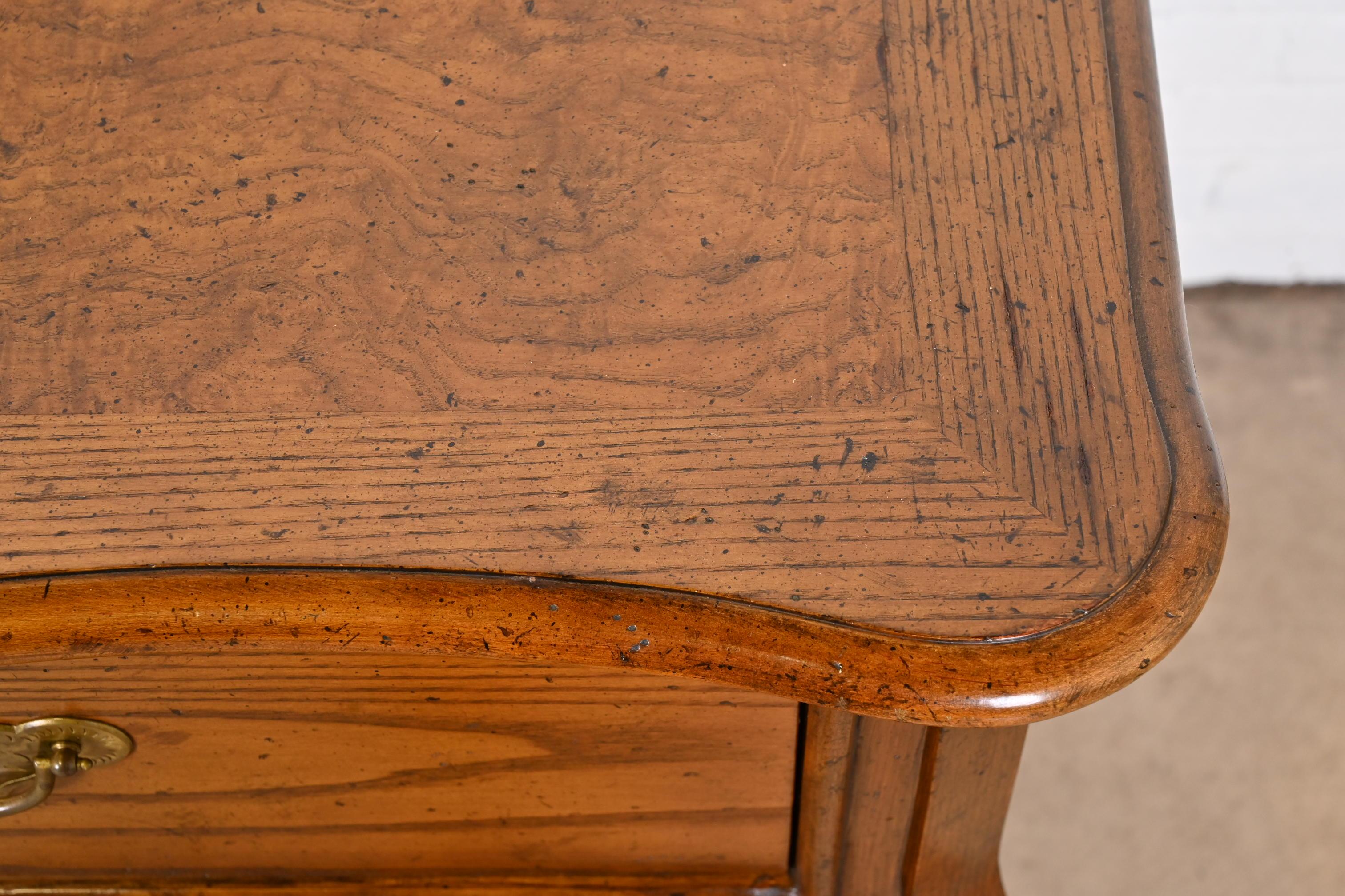 Baker Furniture French Provincial Louis XV Oak and Burl Wood Bombay Form Dresser For Sale 7