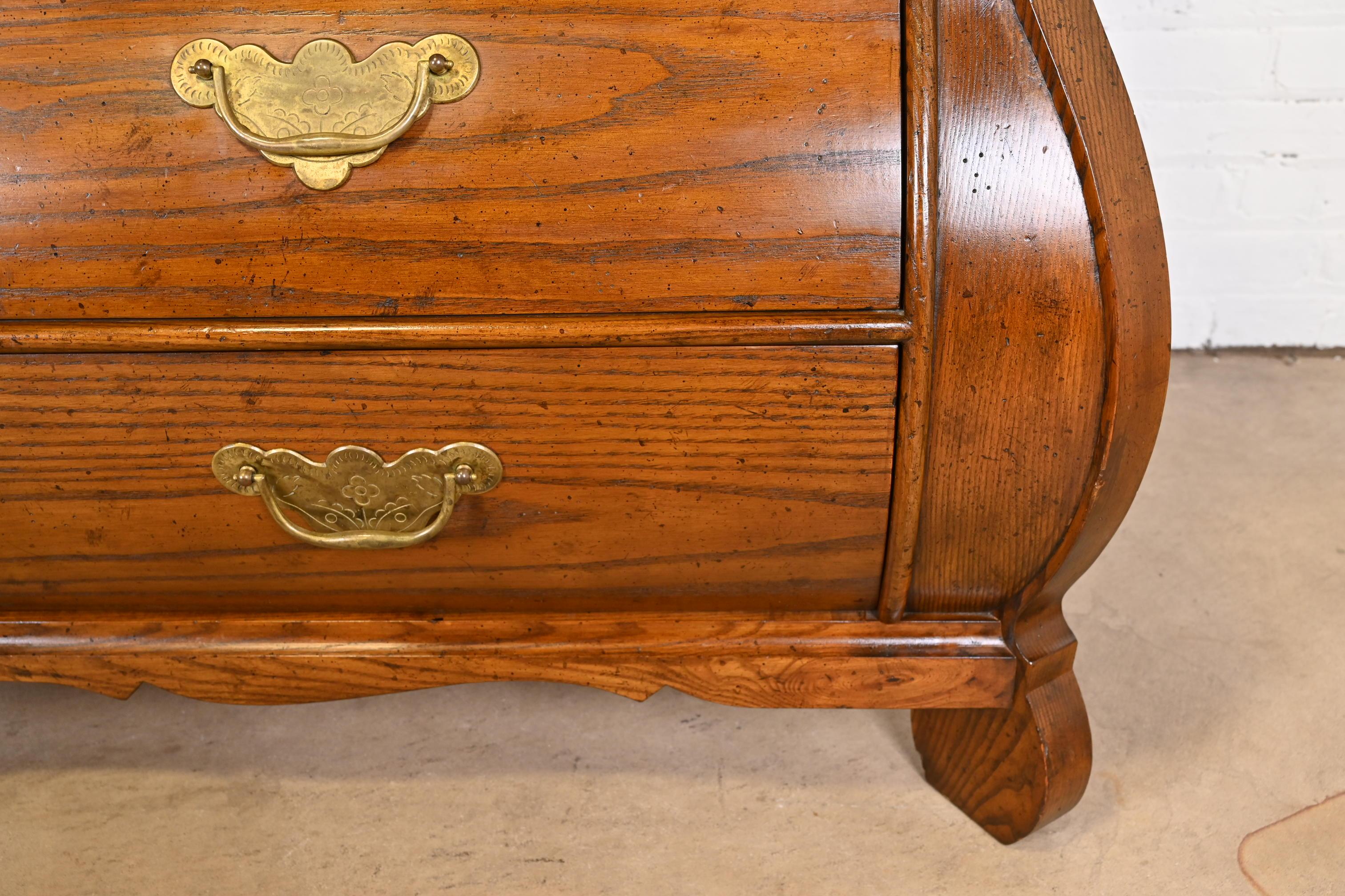 Baker Furniture French Provincial Louis XV Oak and Burl Wood Bombay Form Dresser For Sale 8