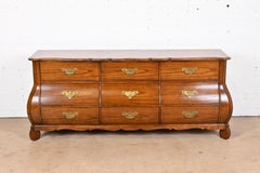 Baker Furniture French Provincial Louis XV Oak and Burl Wood Bombay Form Dresser