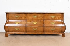 Baker Furniture French Provincial Louis XV Oak and Burl Wood Bombay Form Dresser
