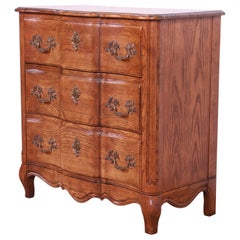 Baker Furniture French Provincial Louis XV Oak and Burl Wood Chest of Drawers