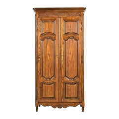 Baker Furniture French Provincial Louis XV Oak Armoire Dresser, Circa 1960s