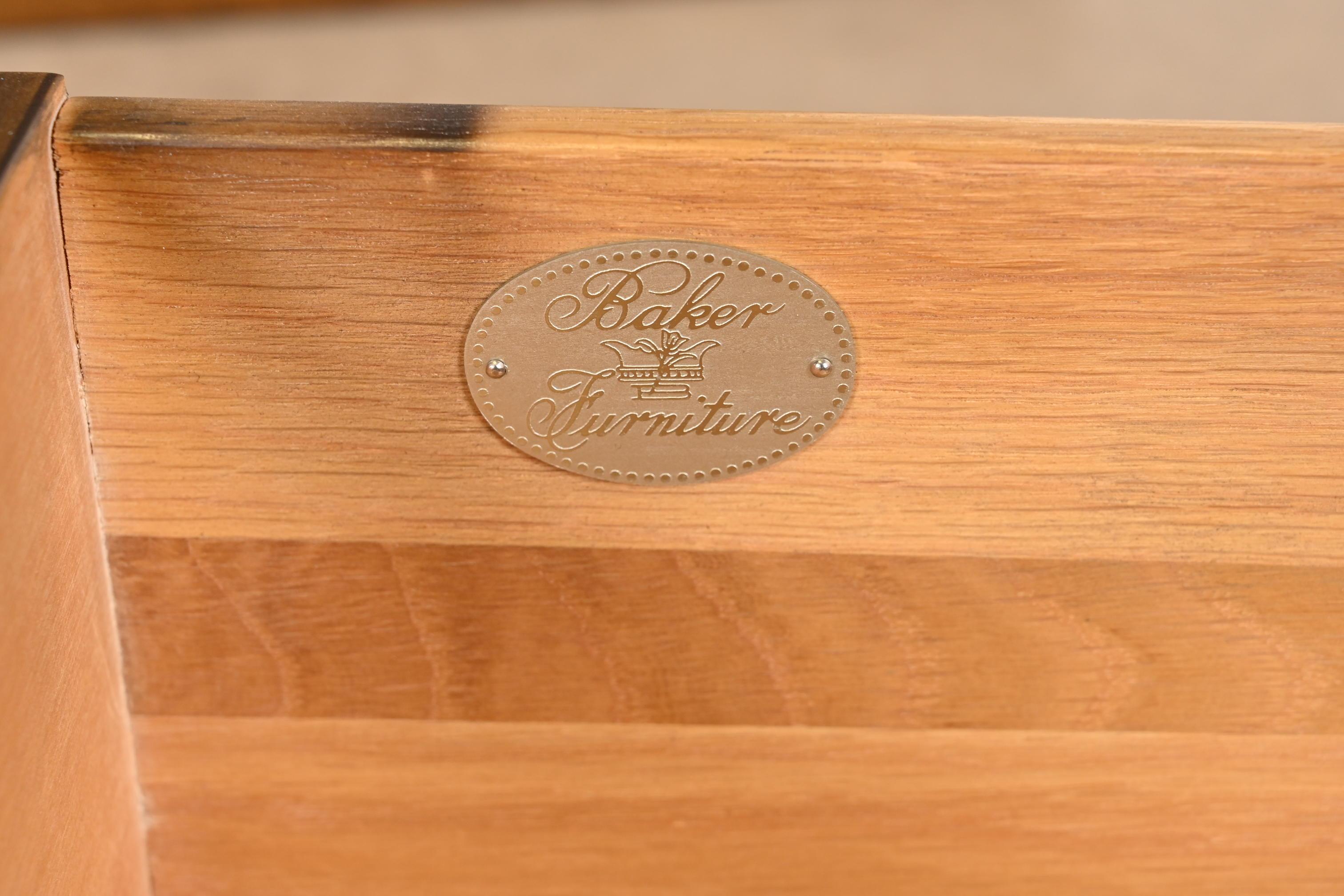 Baker Furniture French Provincial Louis XV Oak Armoire Dresser or Linen Press For Sale 2