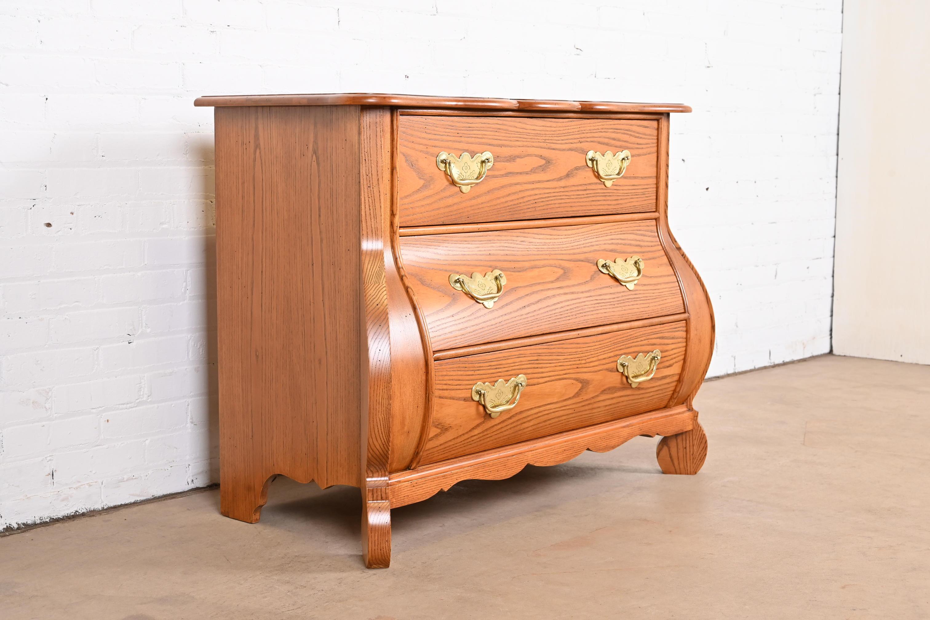 American Baker Furniture French Provincial Louis XV Oak Bombay Chest, Newly Refinished For Sale