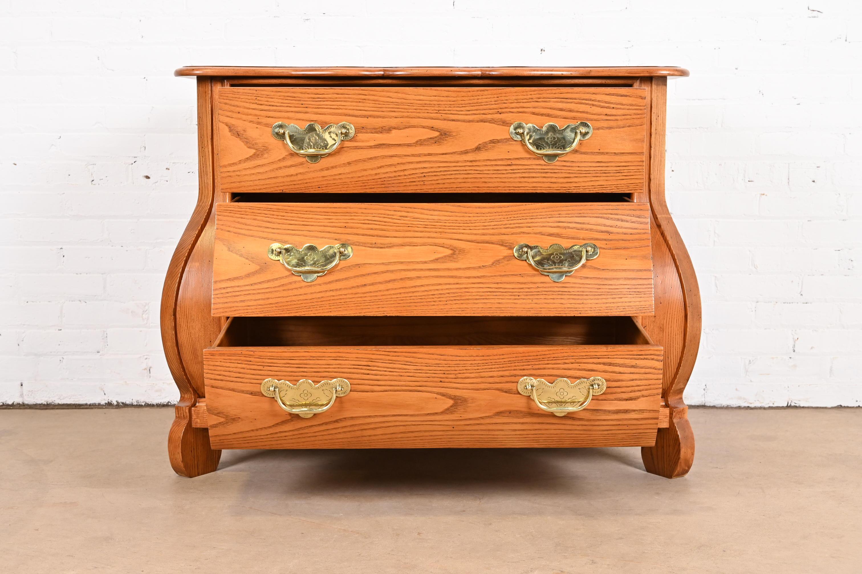 Mid-20th Century Baker Furniture French Provincial Louis XV Oak Bombay Chest, Newly Refinished For Sale
