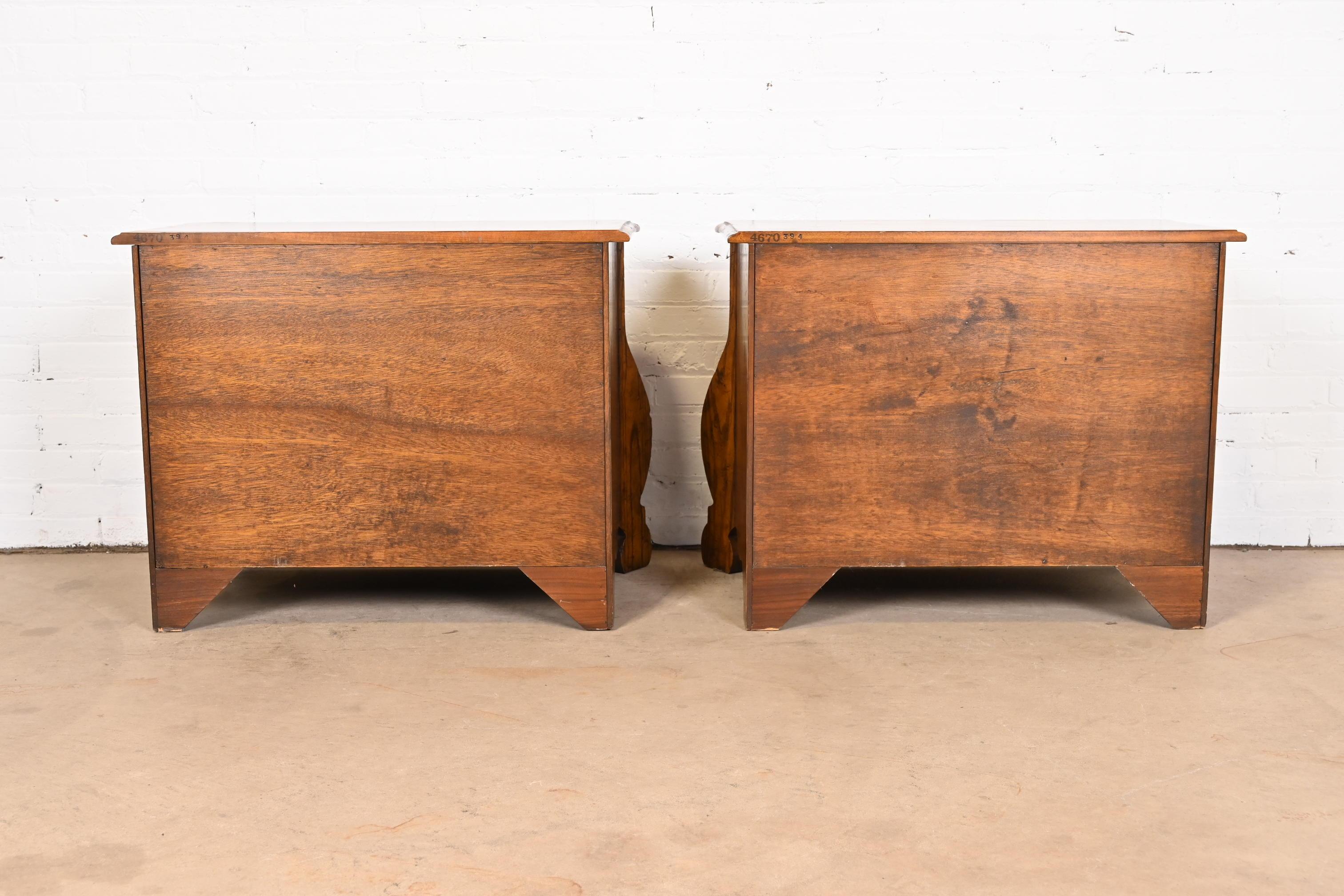 Baker Furniture French Provincial Louis XV Oak Bombay Chests, Pair 7