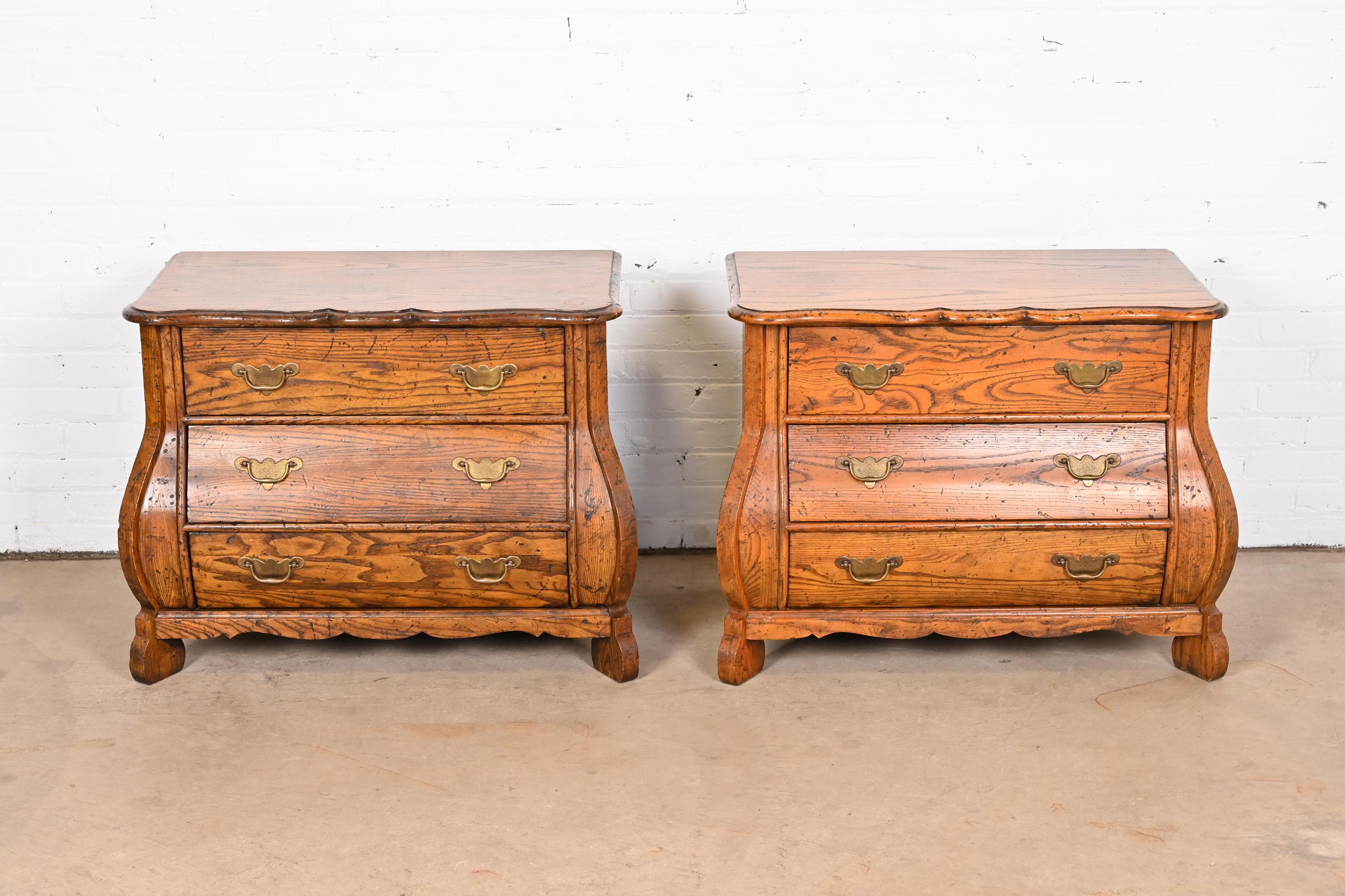 A beautiful pair of French Provincial Louis XV style bombay chests, commodes, or bedside chests

By Baker Furniture, 